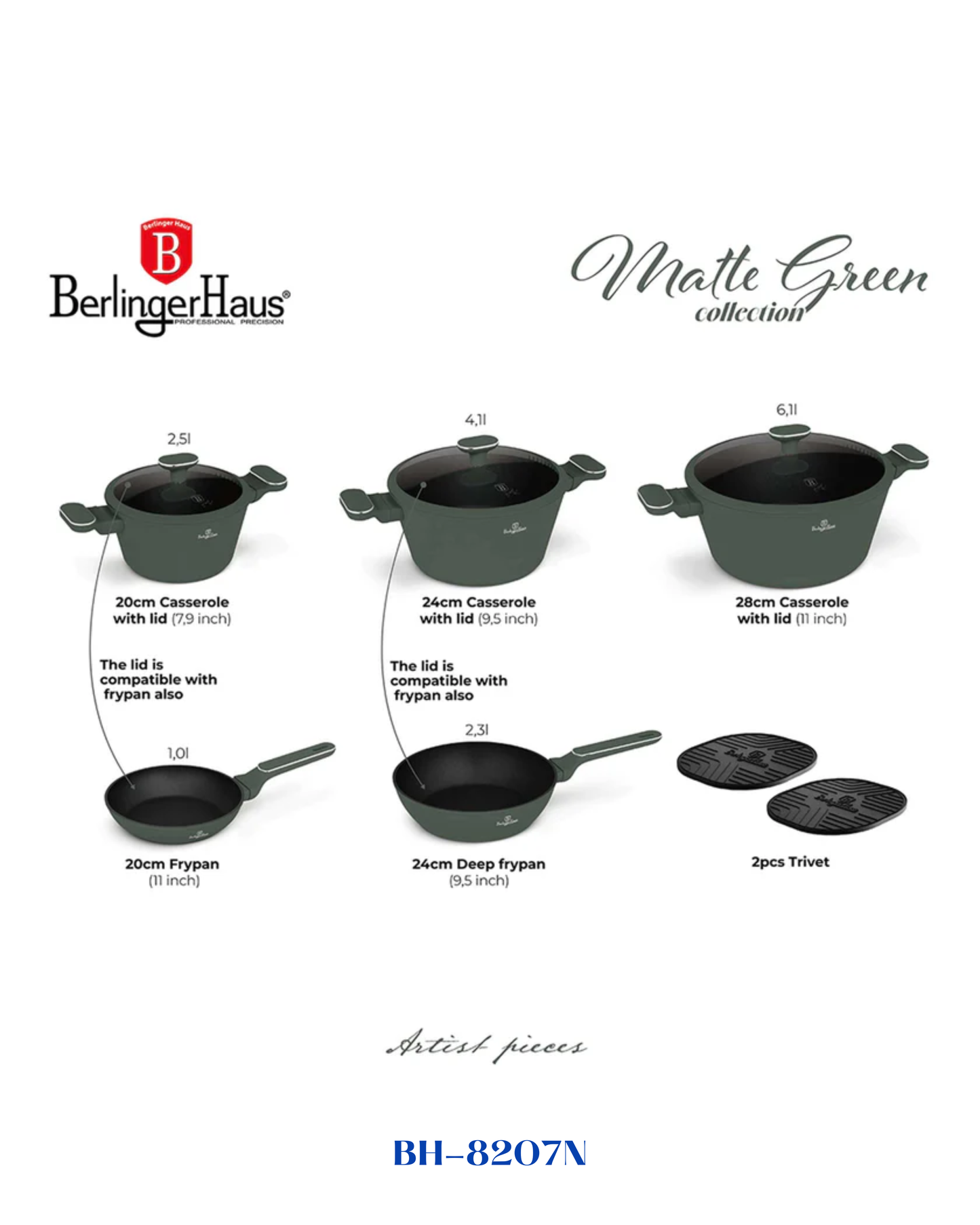 BERLINGER HAUS 10 PCS COOKWARE SET