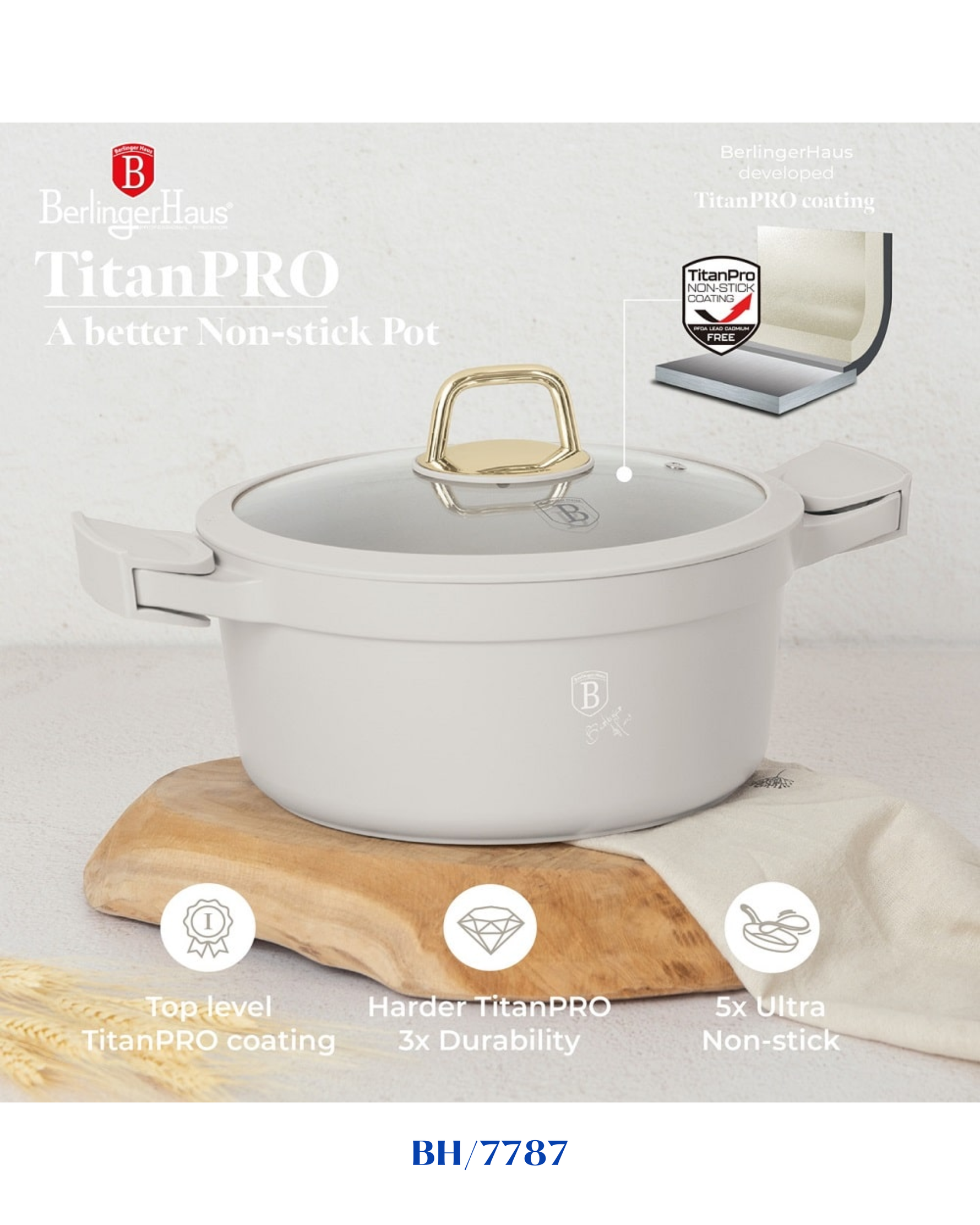 BERLINGER HAUS CASSEROLE WITH LID 24CM
