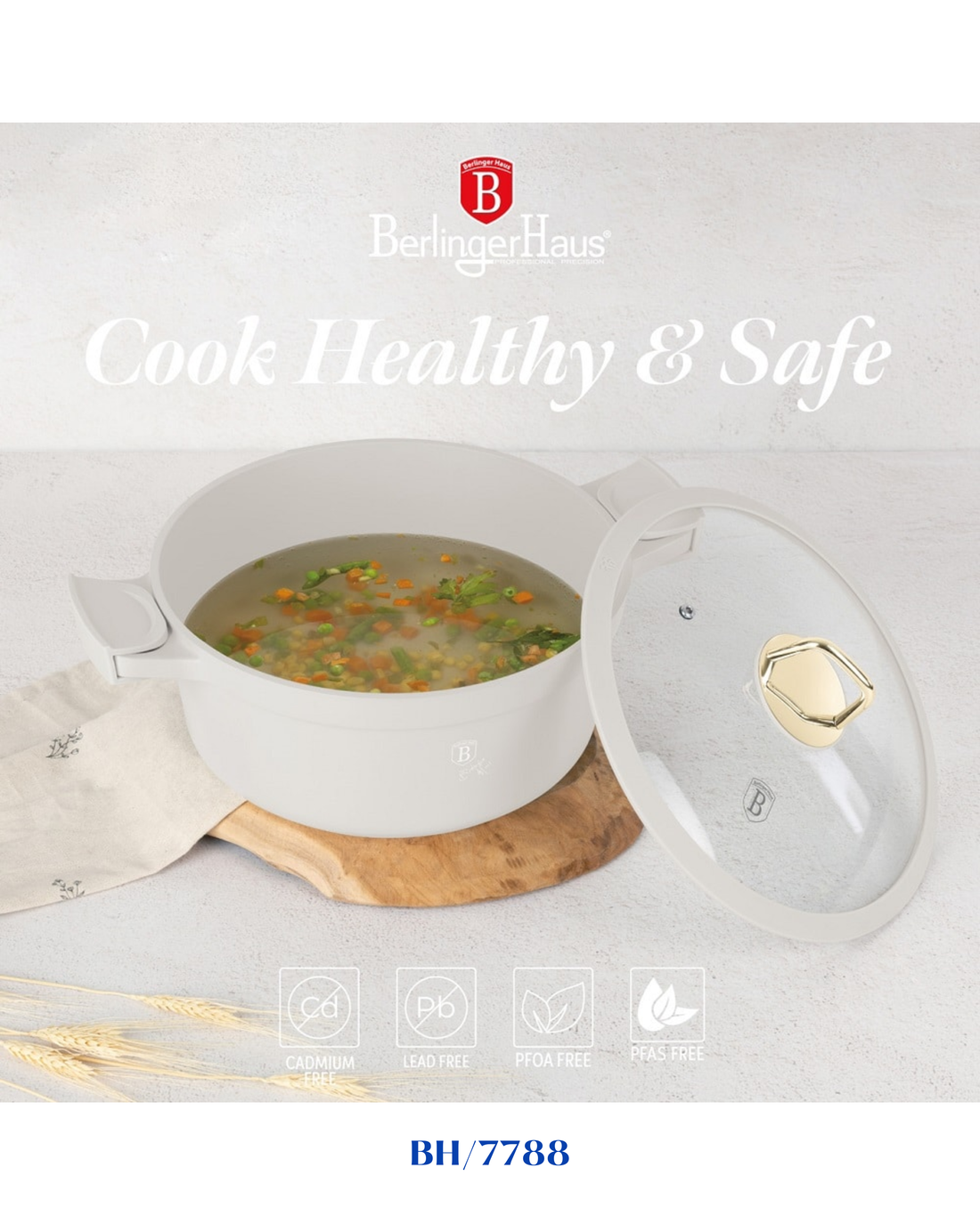 BERLINGER HAUS CASSEROLE WITH LID 28CM
