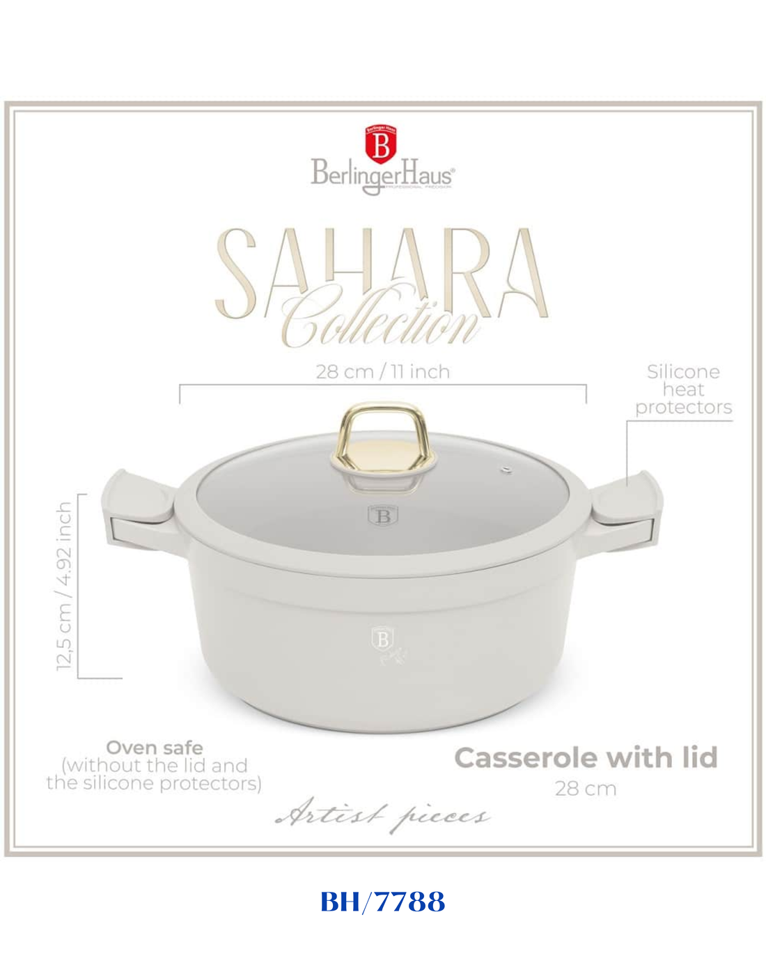 BERLINGER HAUS CASSEROLE WITH LID 28CM