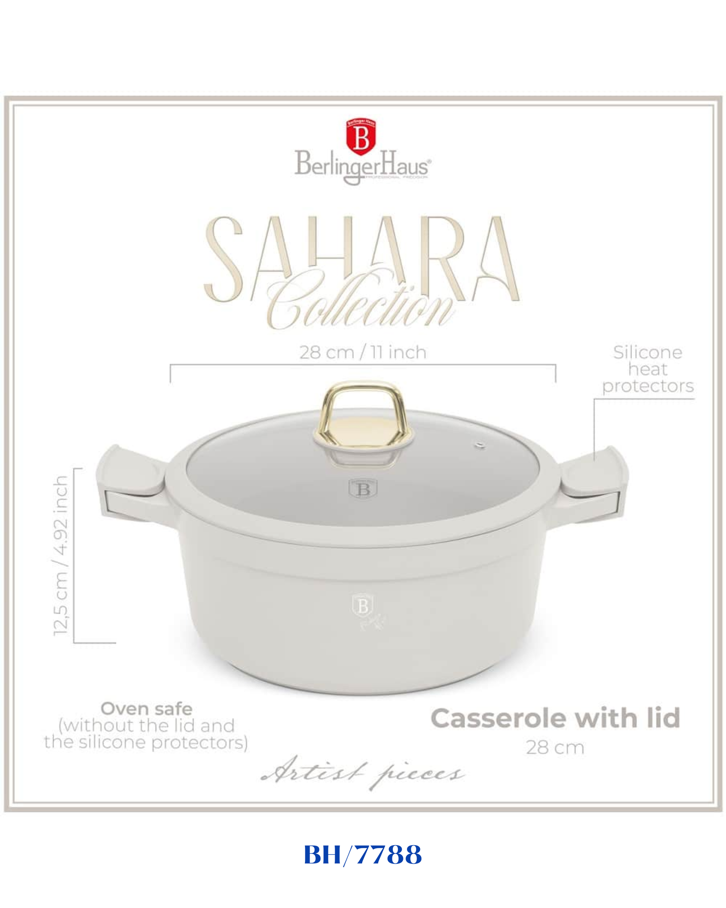 BERLINGER HAUS CASSEROLE WITH LID 28CM