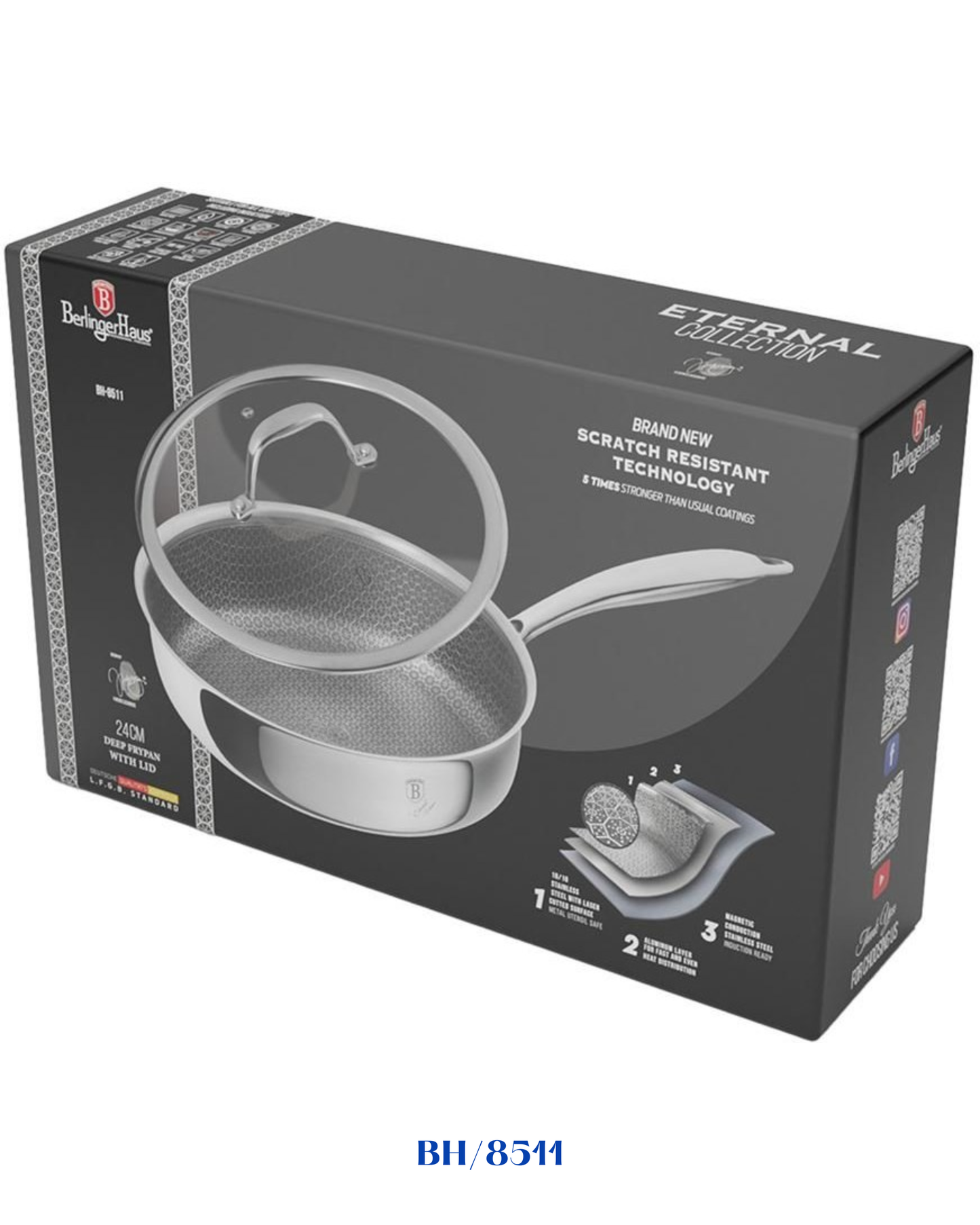 BERLINGER HAUS DEEP FRYPAN WITH LID 24CM