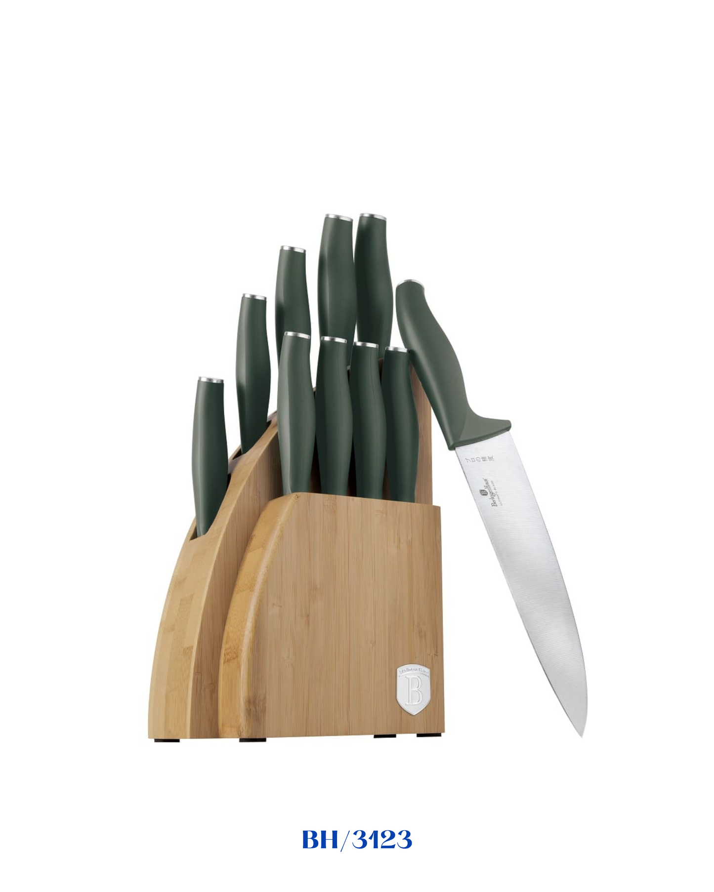 BERLINGER HAUS MATTE GREEN COLLECTION KITCHEN KNIFE SET 10 PCS
