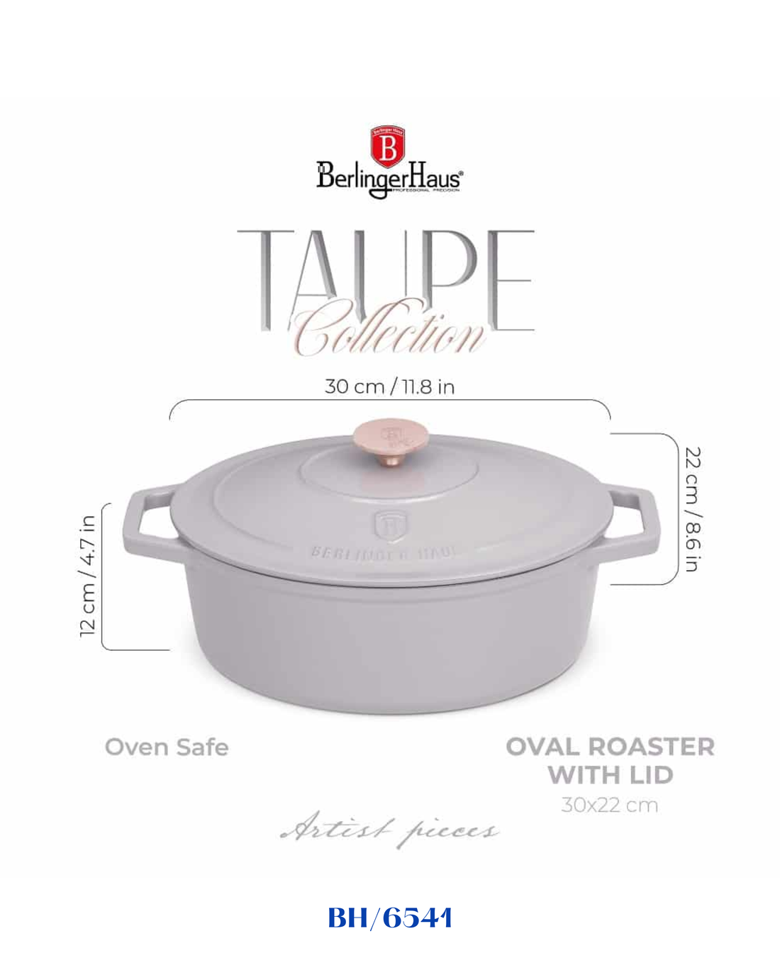 BERLINGER HAUS OVAL ROASTER CAST IRON 30CM