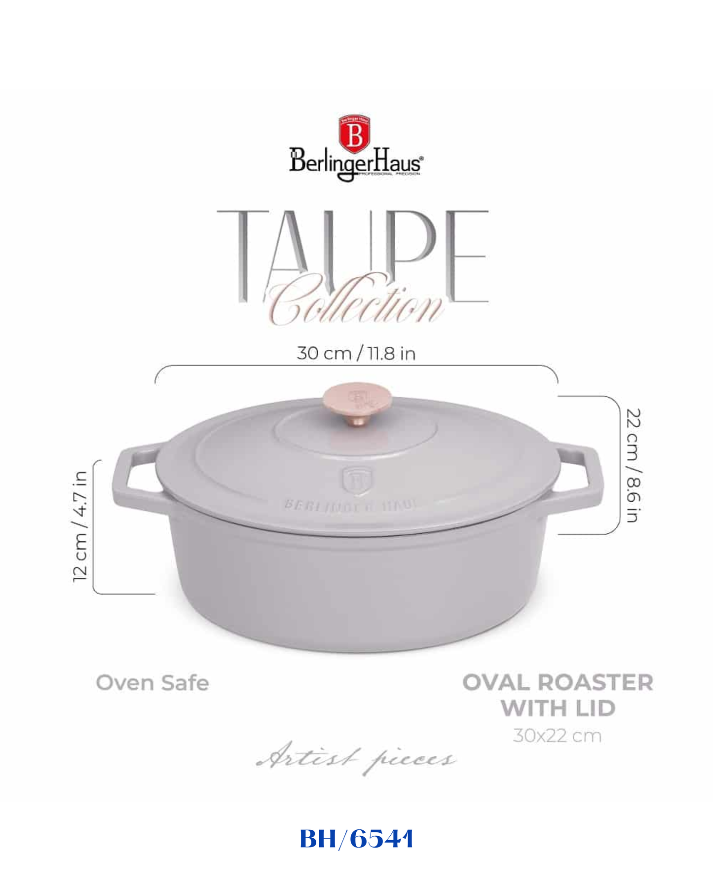 BERLINGER HAUS OVAL ROASTER CAST IRON 30CM