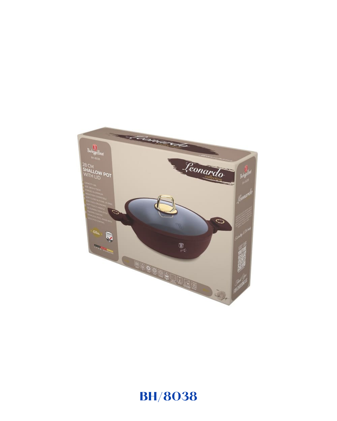 BERLINGER HAUS SHALLOW POT WITH LID 28CM