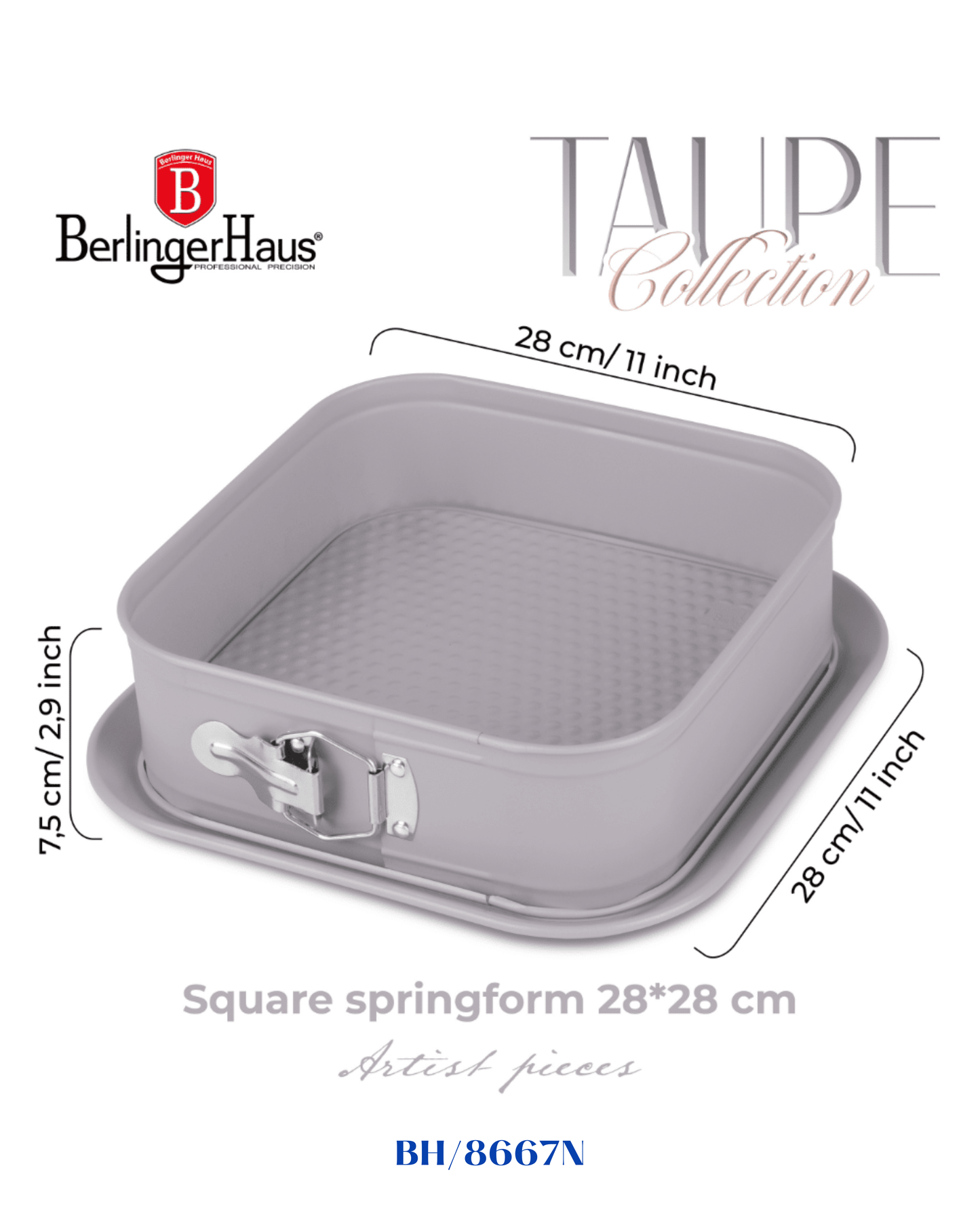 BERLINGER HAUS SQUARE SPRINGFORM 28*28 CM