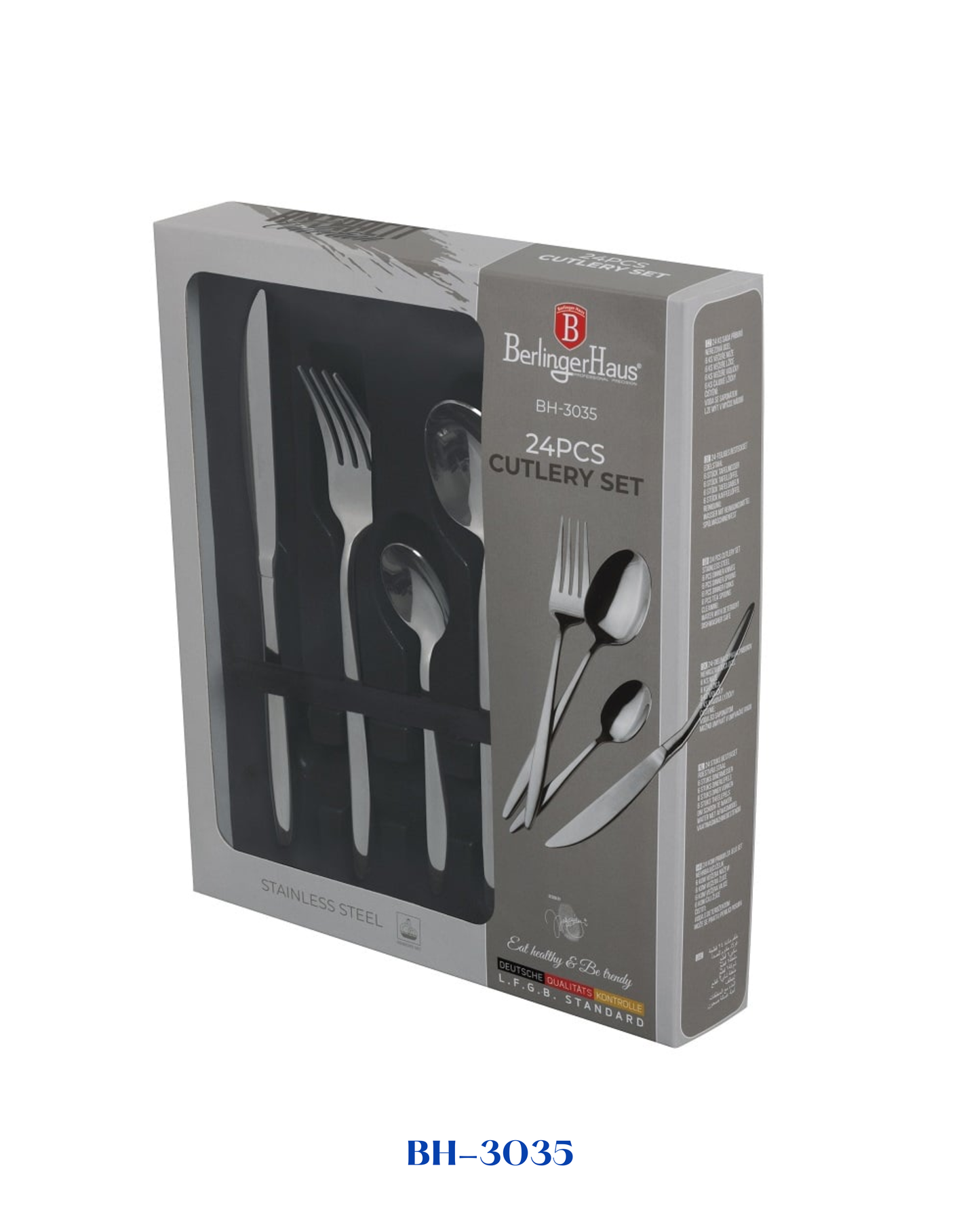 BERLINGER HAUS 24 PCS CUTLERY SET SILVER MIRROR POLISH
