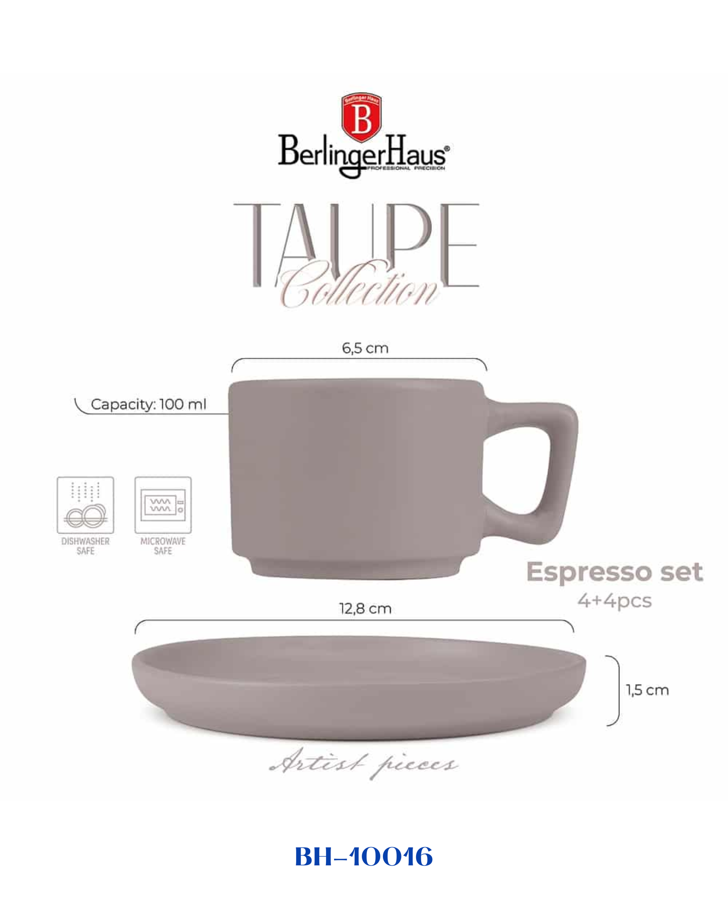 BERLINGER HAUS 4+4 PCS ESPRESSO CUP SET