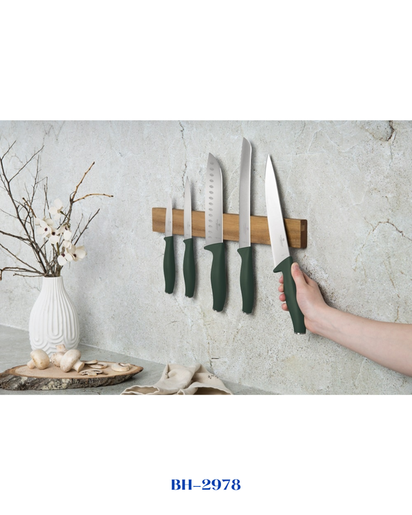 BERLINGER HAUS 6 PCS KNIFE SET WITH ACACIA WOOD MAGNETIC HANGER