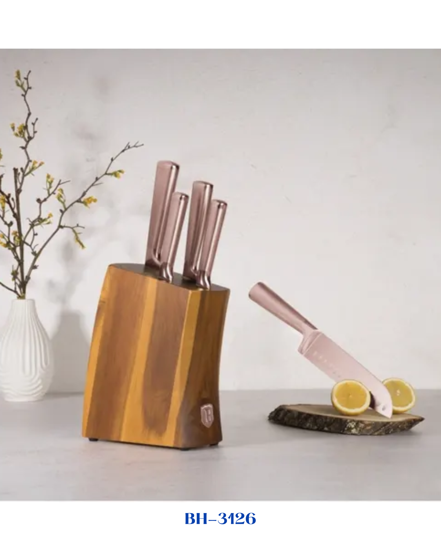 BERLINGER HAUS 6 PCS KNIFE SET WITH ACACIA WOOD STAND