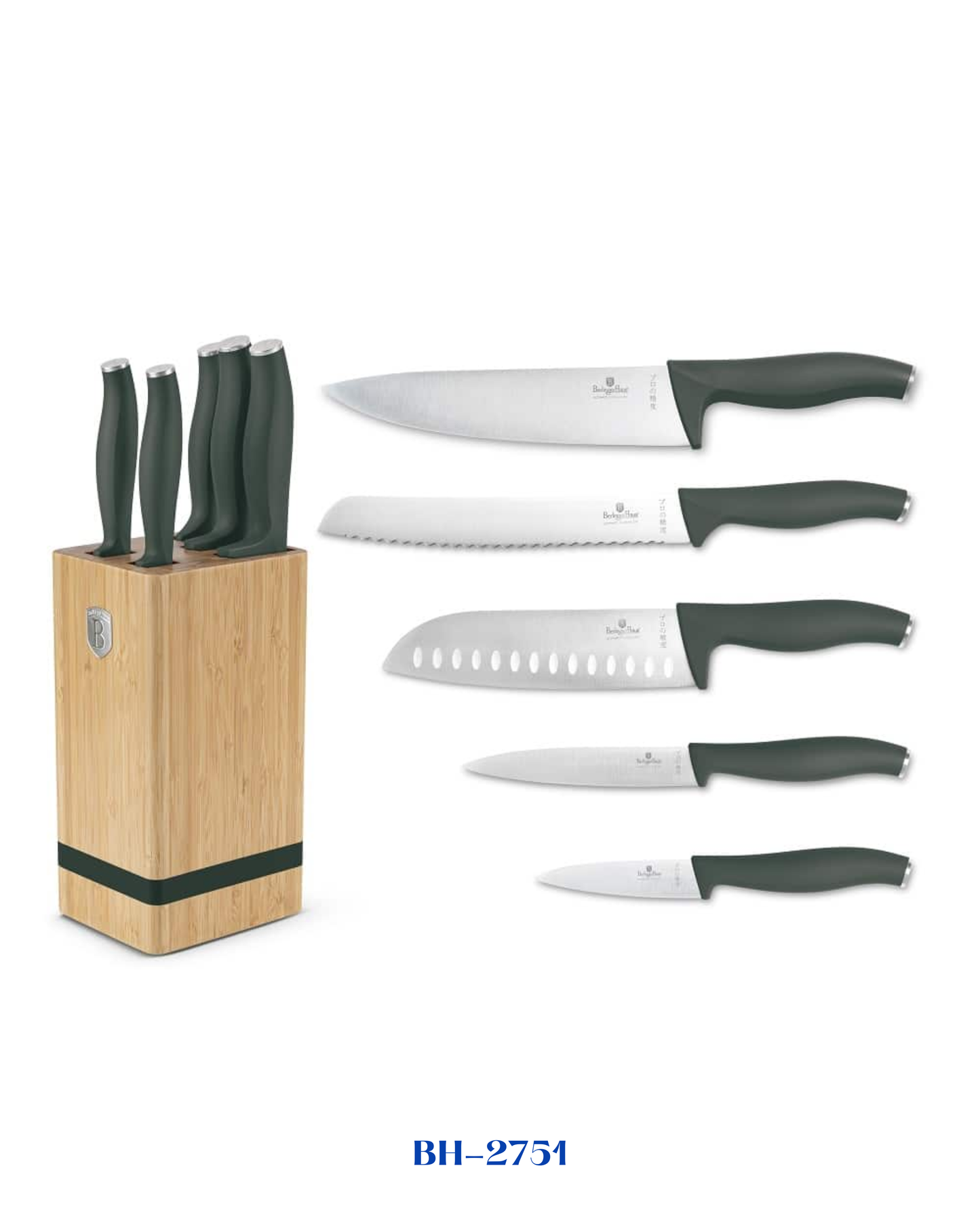 BERLINGER HAUS 6 PCS KNIFE SET WITH BAMBOO STAND