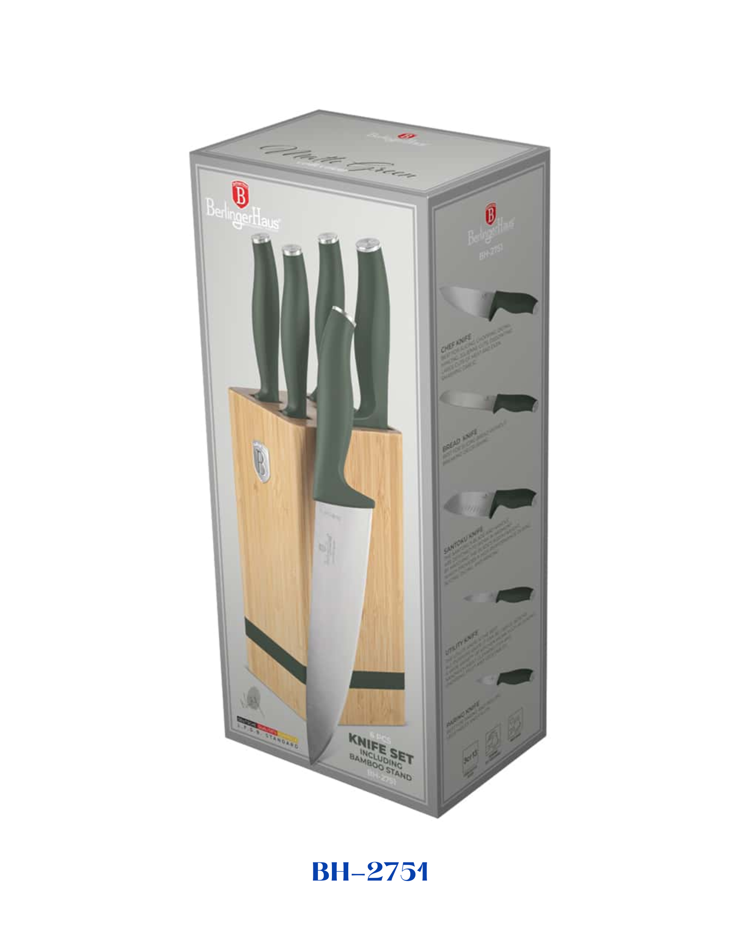 BERLINGER HAUS 6 PCS KNIFE SET WITH BAMBOO STAND
