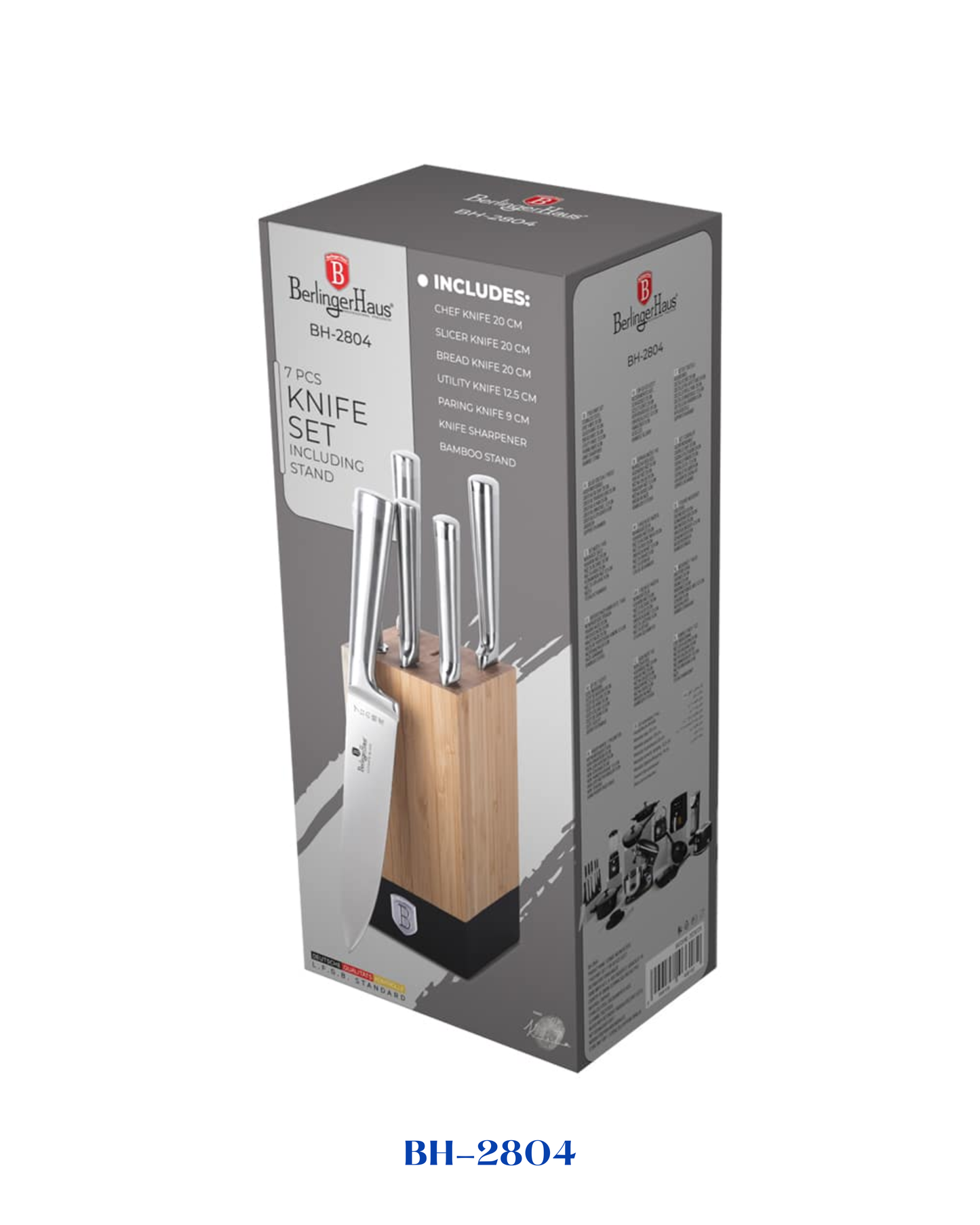 BERLINGER HAUS 7 PCS KNIFE SET WITH BAMBOO STAND