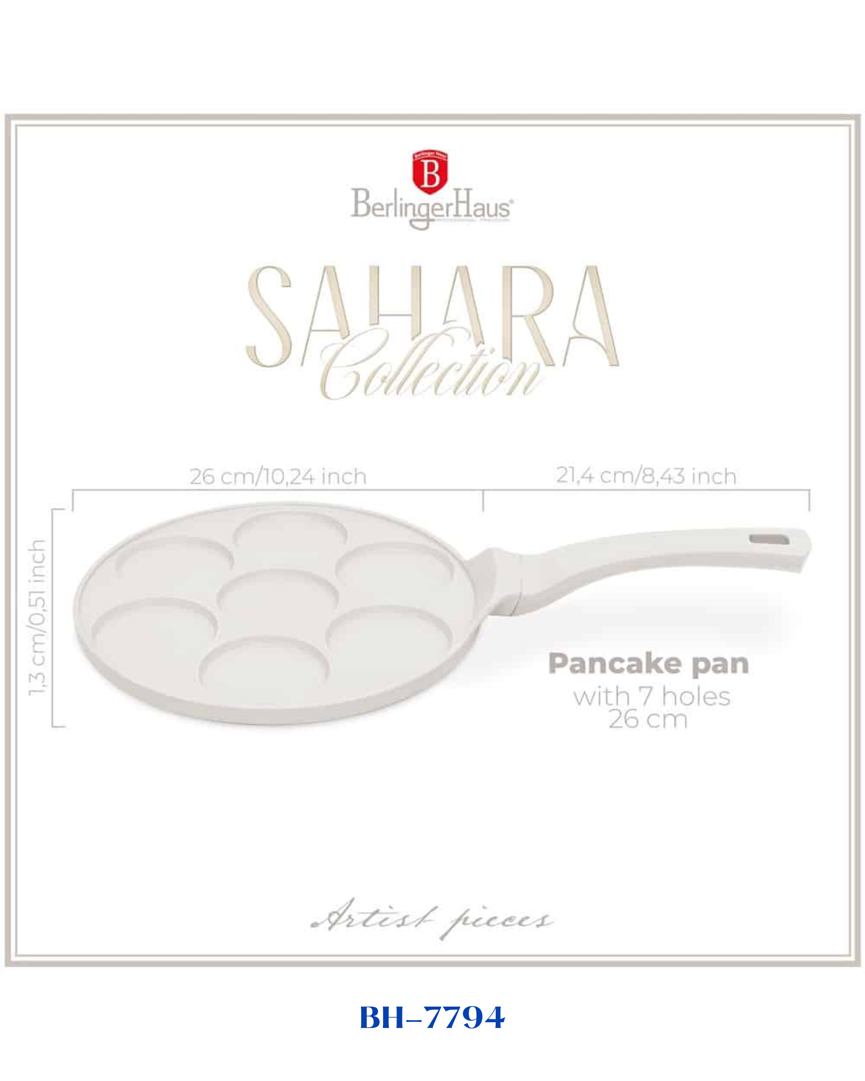 BERLINGER HAUS 7 HOLES BLANK PANCAKE PAN 26 CM