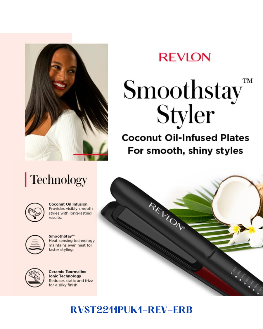 REVLON SMOOTHSTAY COCONUT OIL-INFUSED HAIR STRAIGHTENER