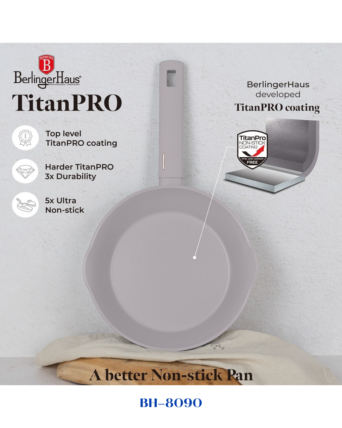 BERLINGER HAUS DEEP FRYPAN WITH 2 MOUTH 24 CM