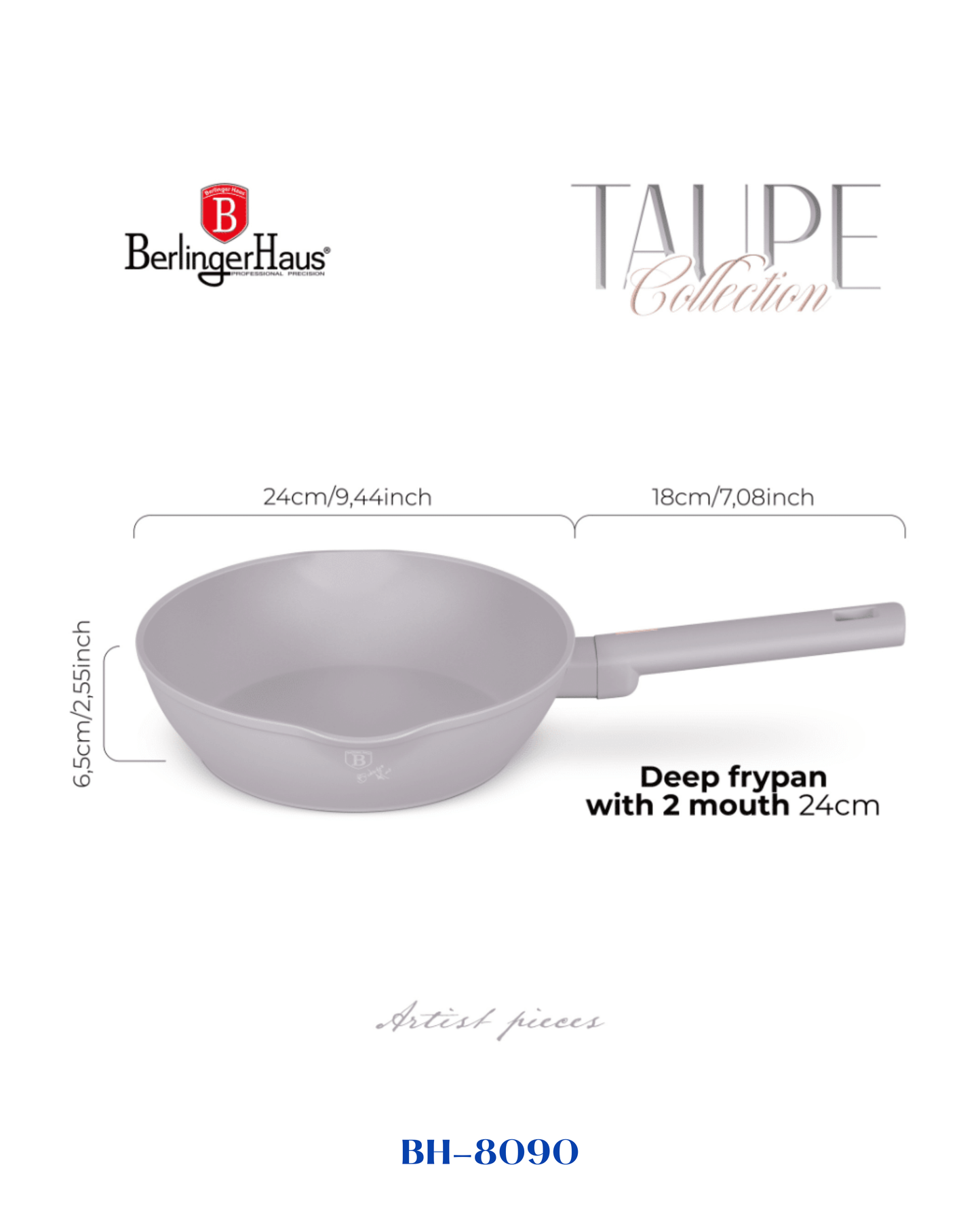 BERLINGER HAUS DEEP FRYPAN WITH 2 MOUTH 24 CM