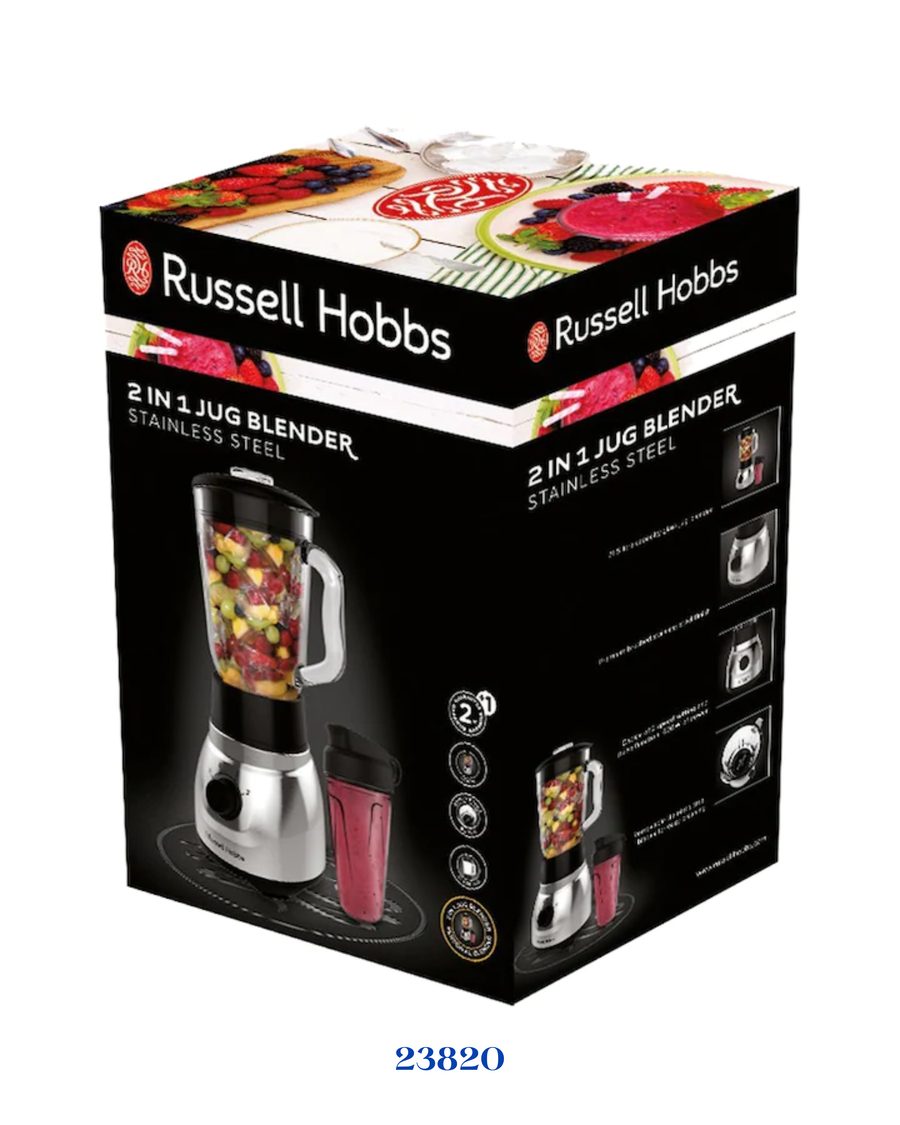 RUSSELL HOBBS STAINLESS STEEL JUG GLASS BLENDER 600W