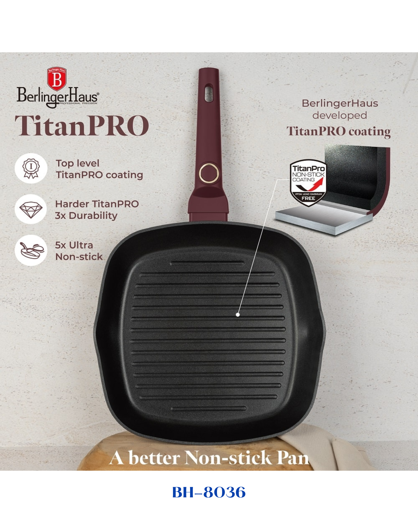 BERLINGER HAUS GRILL PAN 28 CM