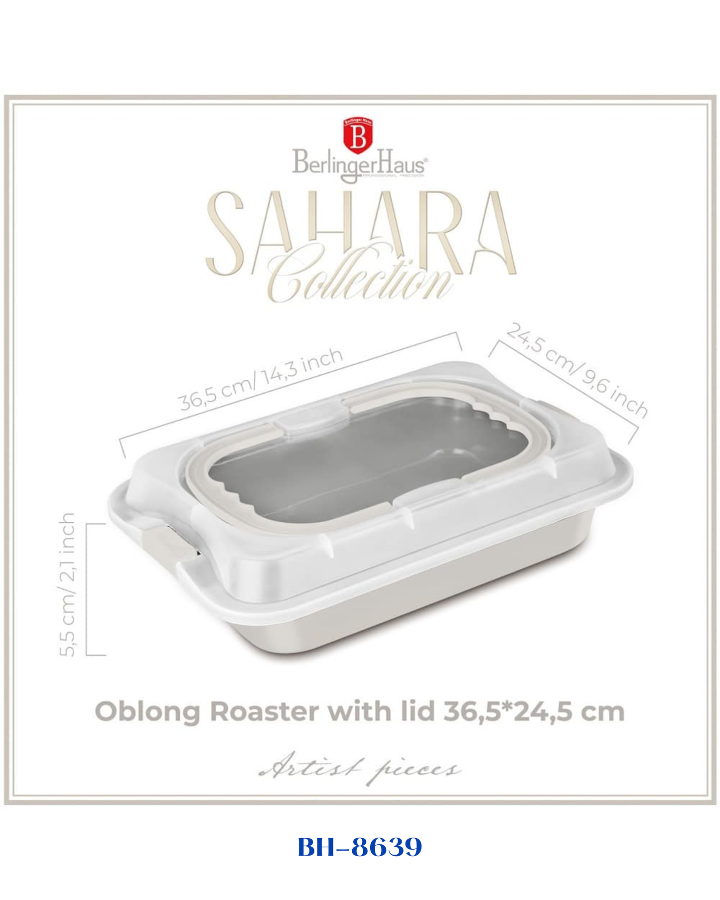 BERLINGER HAUS OBLONG ROASTER WITH LID