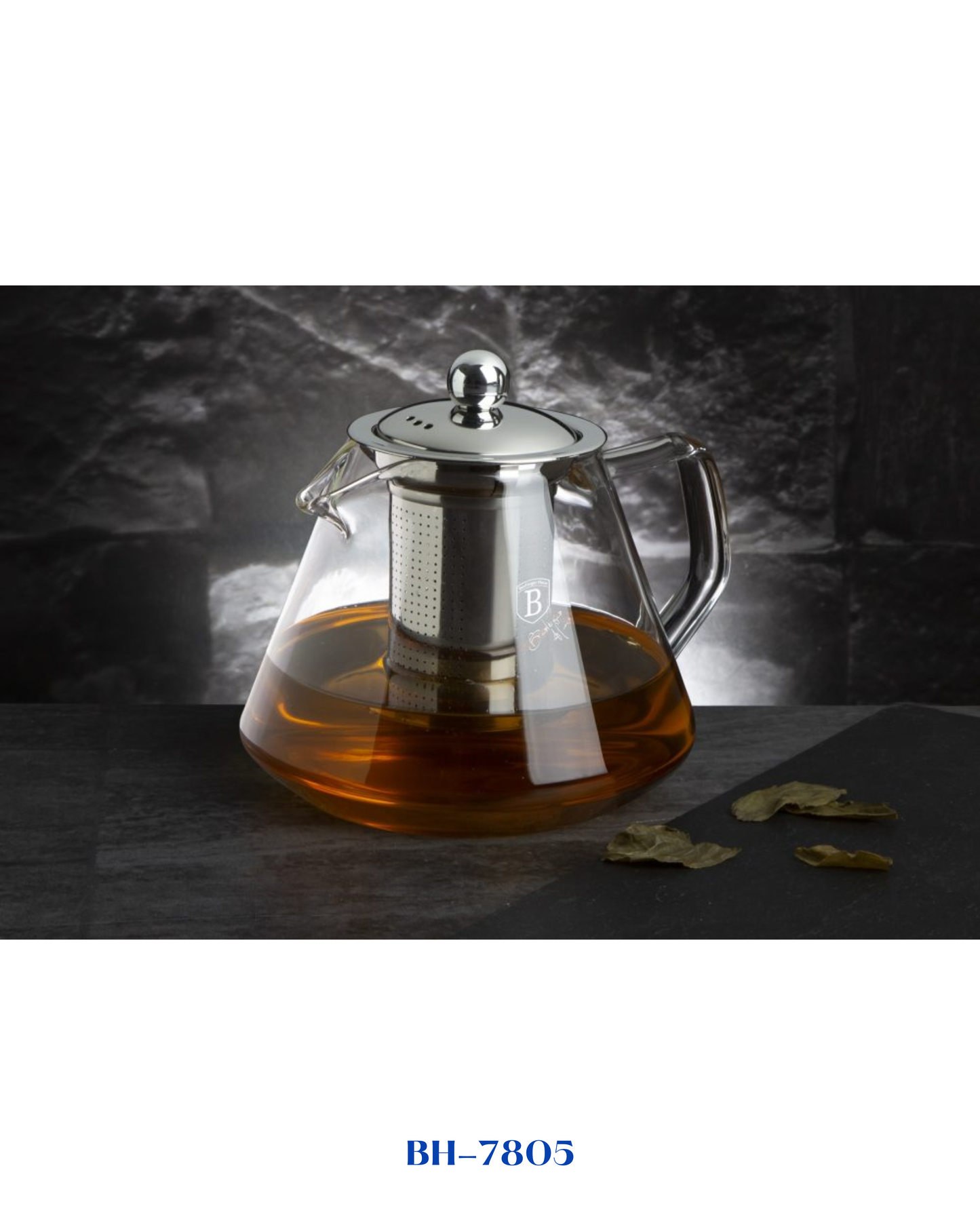 BERLINGER HAUS ROUND GLASS TEA POT WITH FILTER 1L