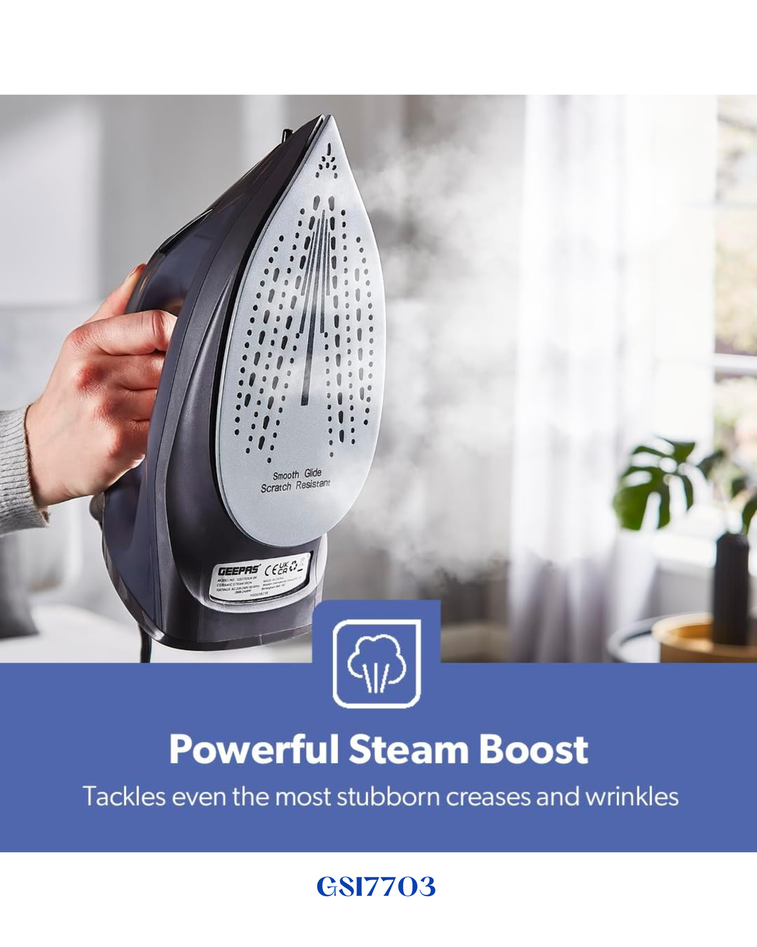 GEEPAS STEAM IRON WITH SELF-CLEAN FUNCTION