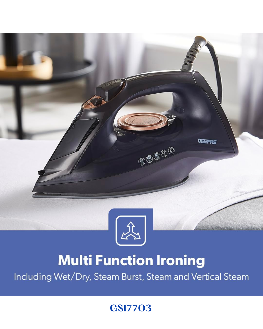 GEEPAS STEAM IRON WITH SELF-CLEAN FUNCTION