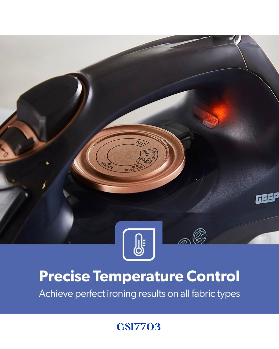 GEEPAS STEAM IRON WITH SELF-CLEAN FUNCTION