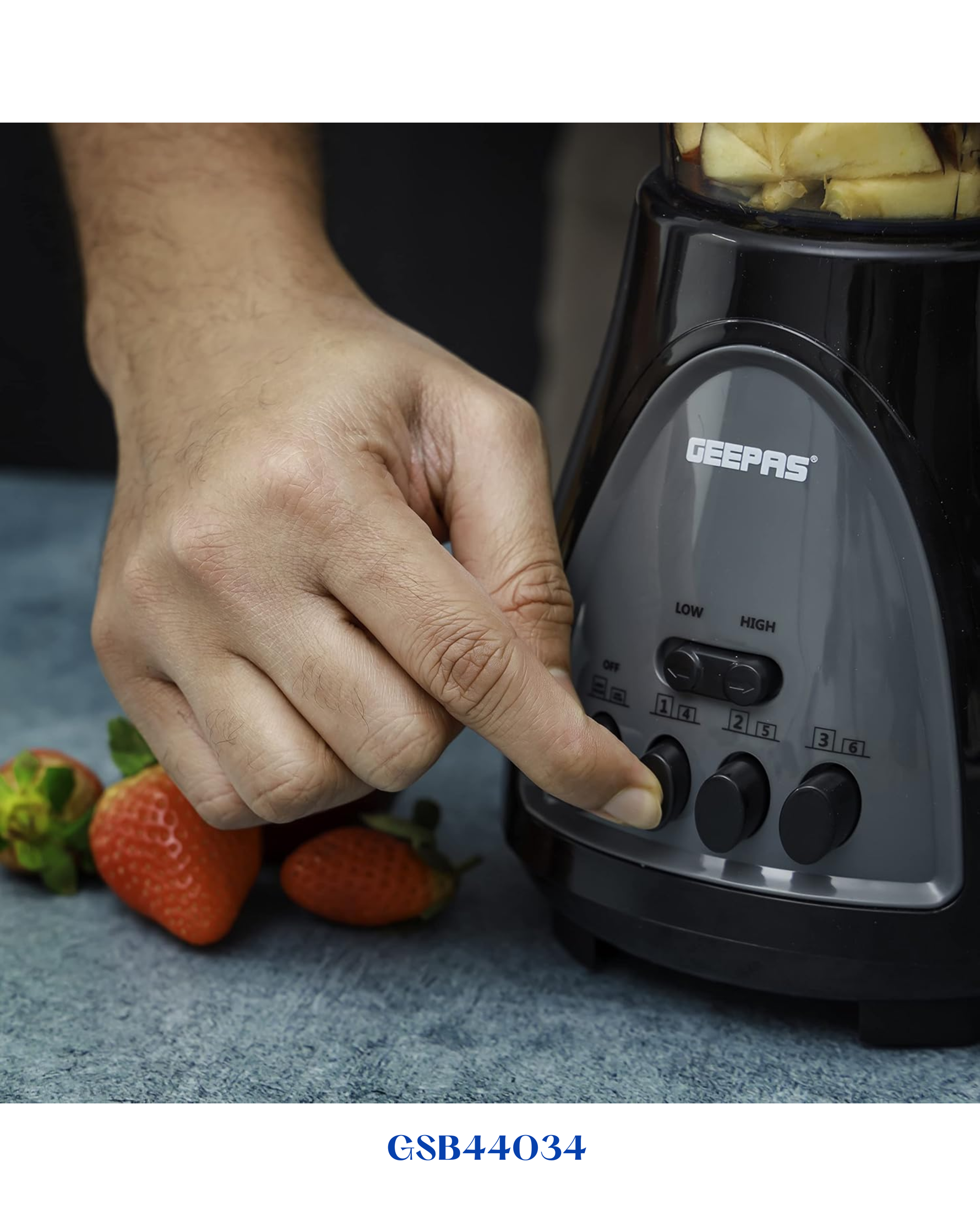 GEEPAS 3-IN-1 BLENDER & GRINDER SET 550W