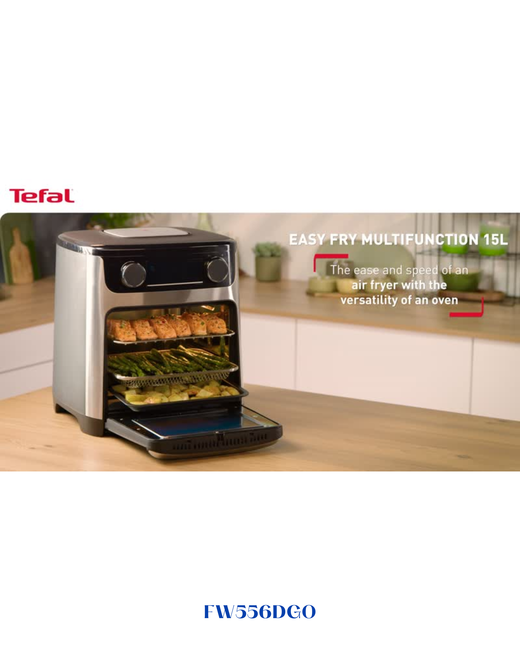 TEFAL EASY MULTIFUNCTION  AIR FRYER OVEN 9IN1-1800W-15 L