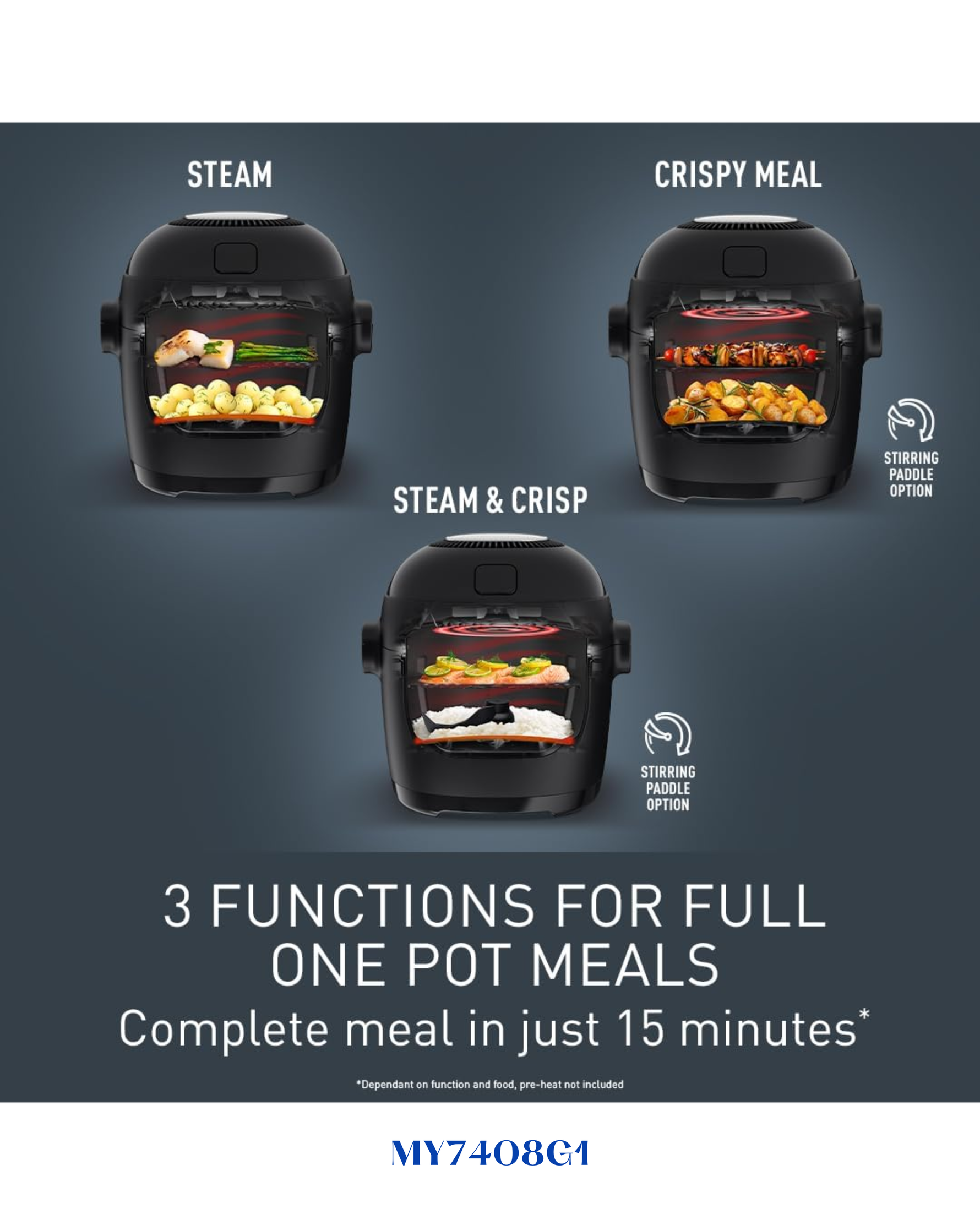 TEFAL MULTICOOK ACTIFRY RAPID MULTI COOKER & AIR FRYER 6L 1334W