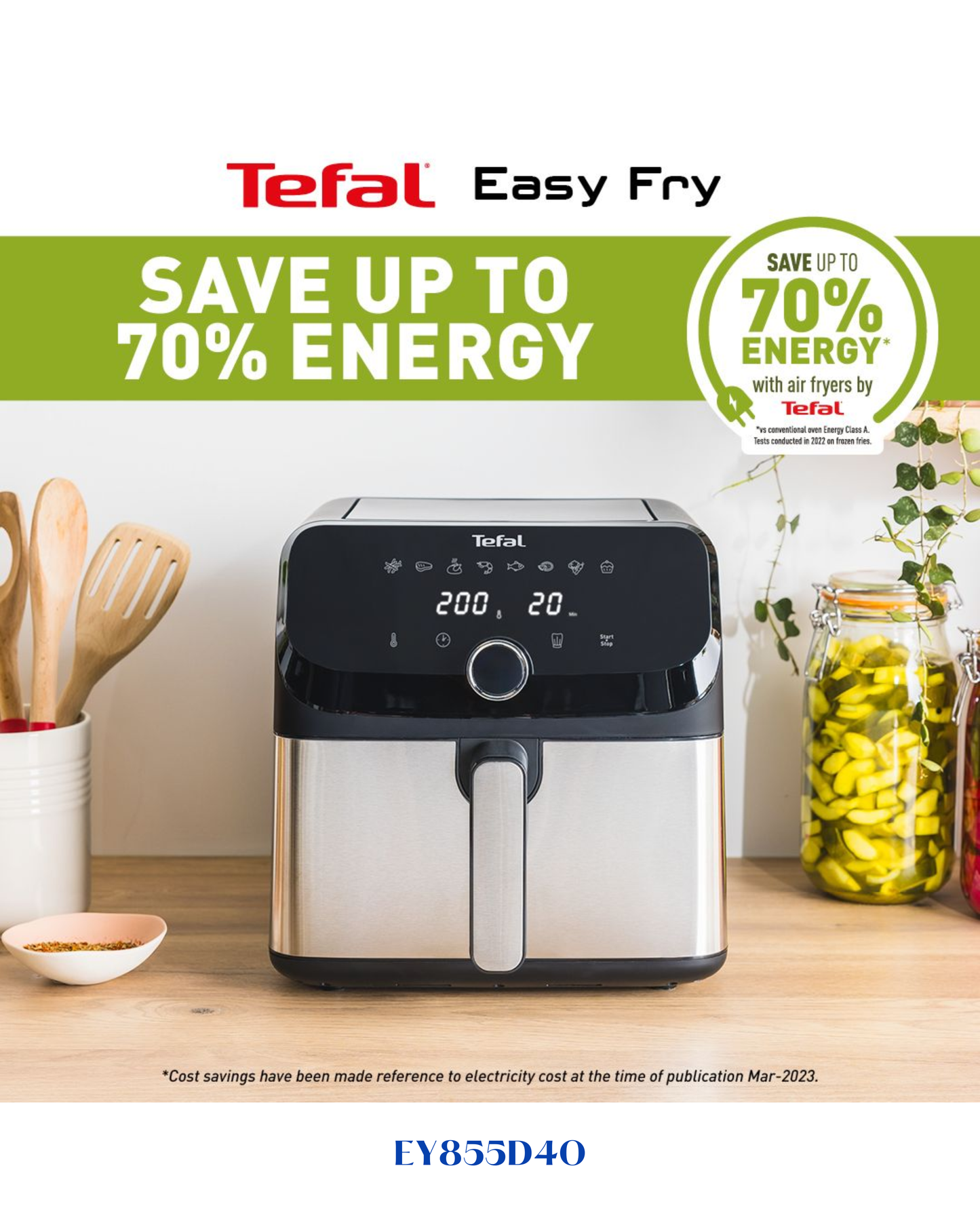 TEFAL EASY FRY MEGA AIR FRYER - STAINLESS STEEL, 7.5L