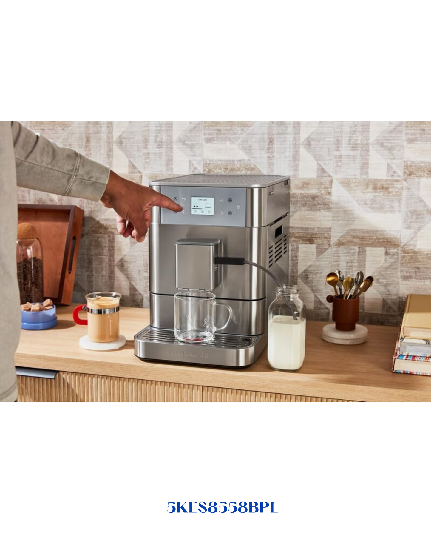 ماكينة قهوة اسبريسو أوتوماتيكية بالكامل من KITCHENAID KF6 - ستانلس ستيل