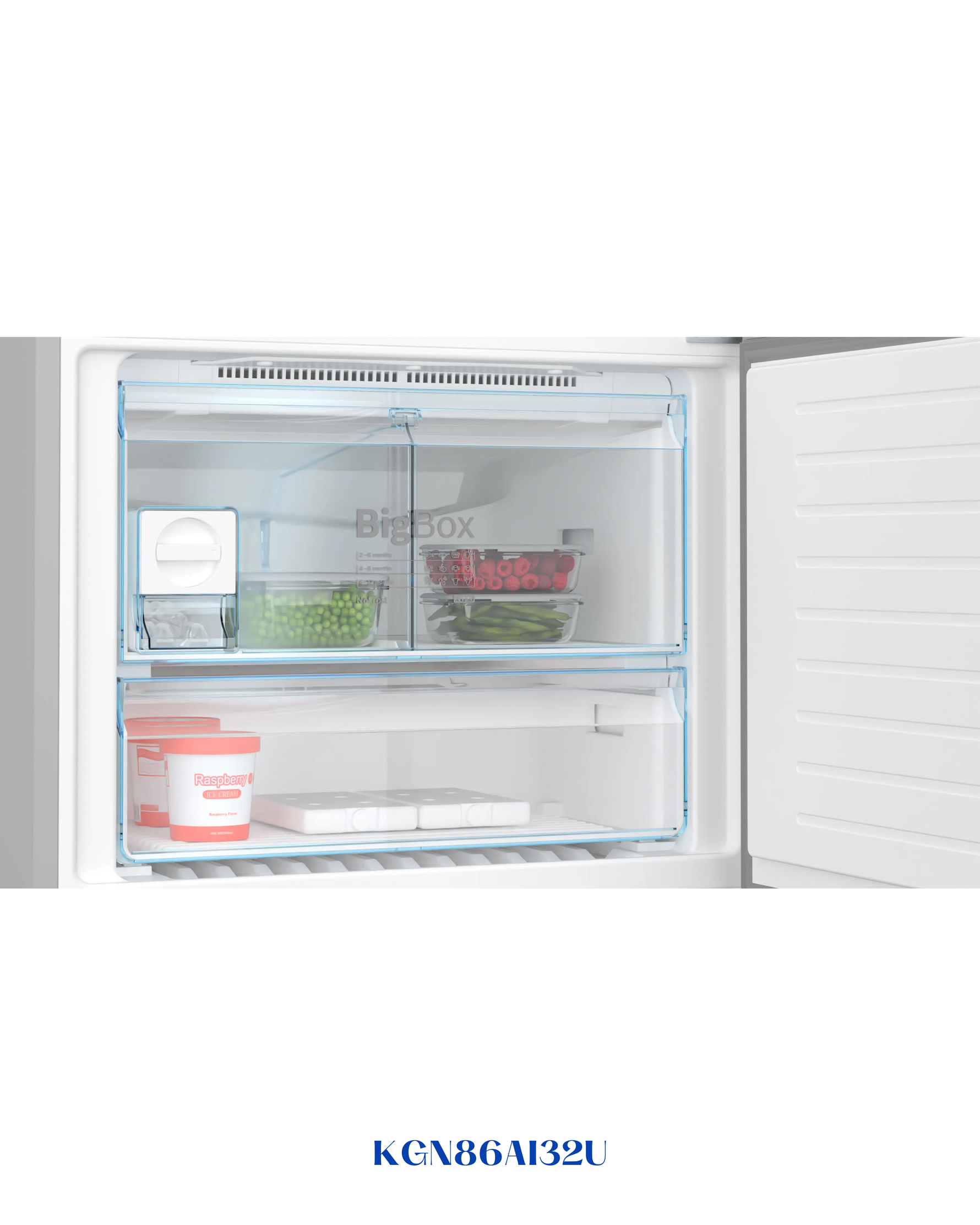 BOSCH Serie 6 Free-standing Fridge-Freezer with Freezer at Bottom  186 x 86 cm-631L