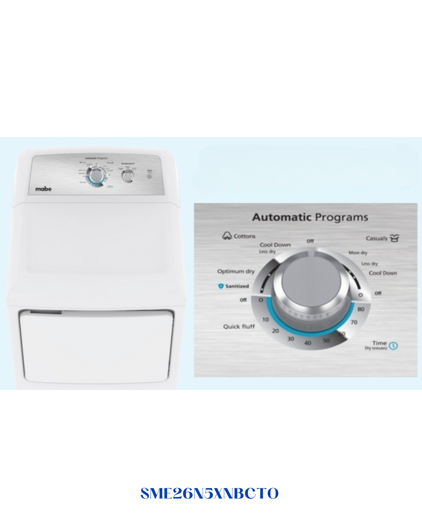 Mabe Freestanding Dryer 6.2 Cu.Ft Capacity