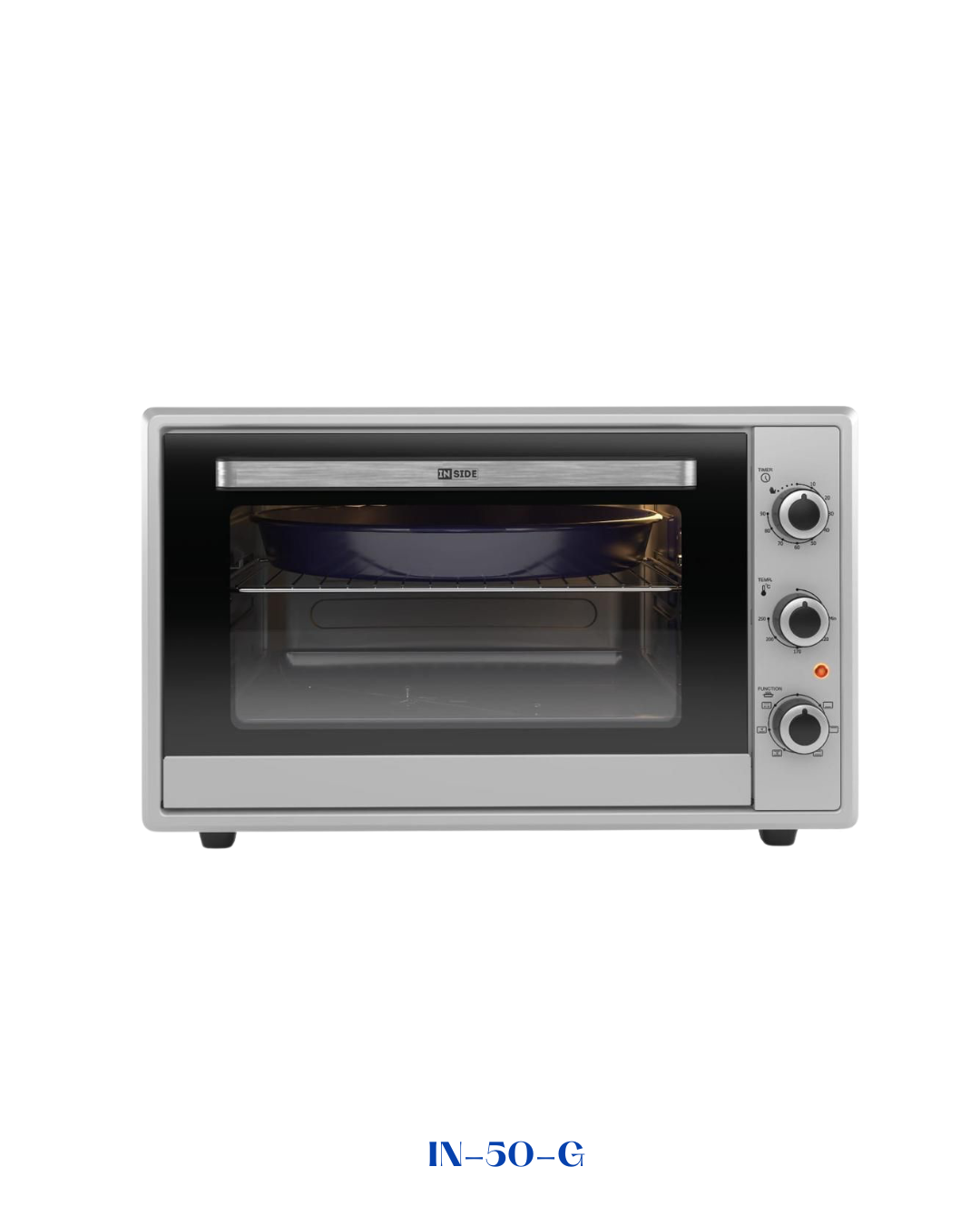 INSIDE ELECTRIC OVEN WITH GRILL, FAN & LIGHT-50L-2000W