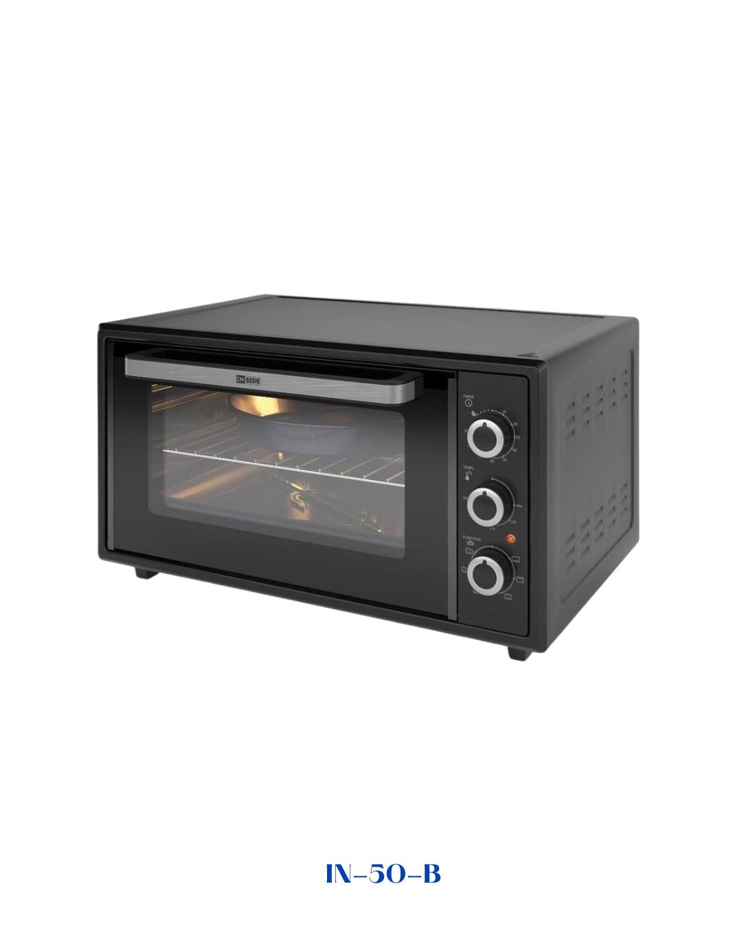 INSIDE ELECTRIC OVEN WITH GRILL, FAN & LIGHT-50L-2000W