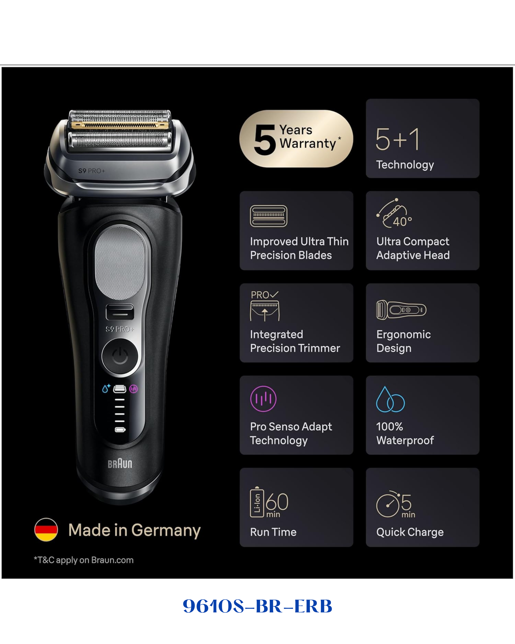 BRAUN ELECTRIC SHAVER SERIES 9 PRO+