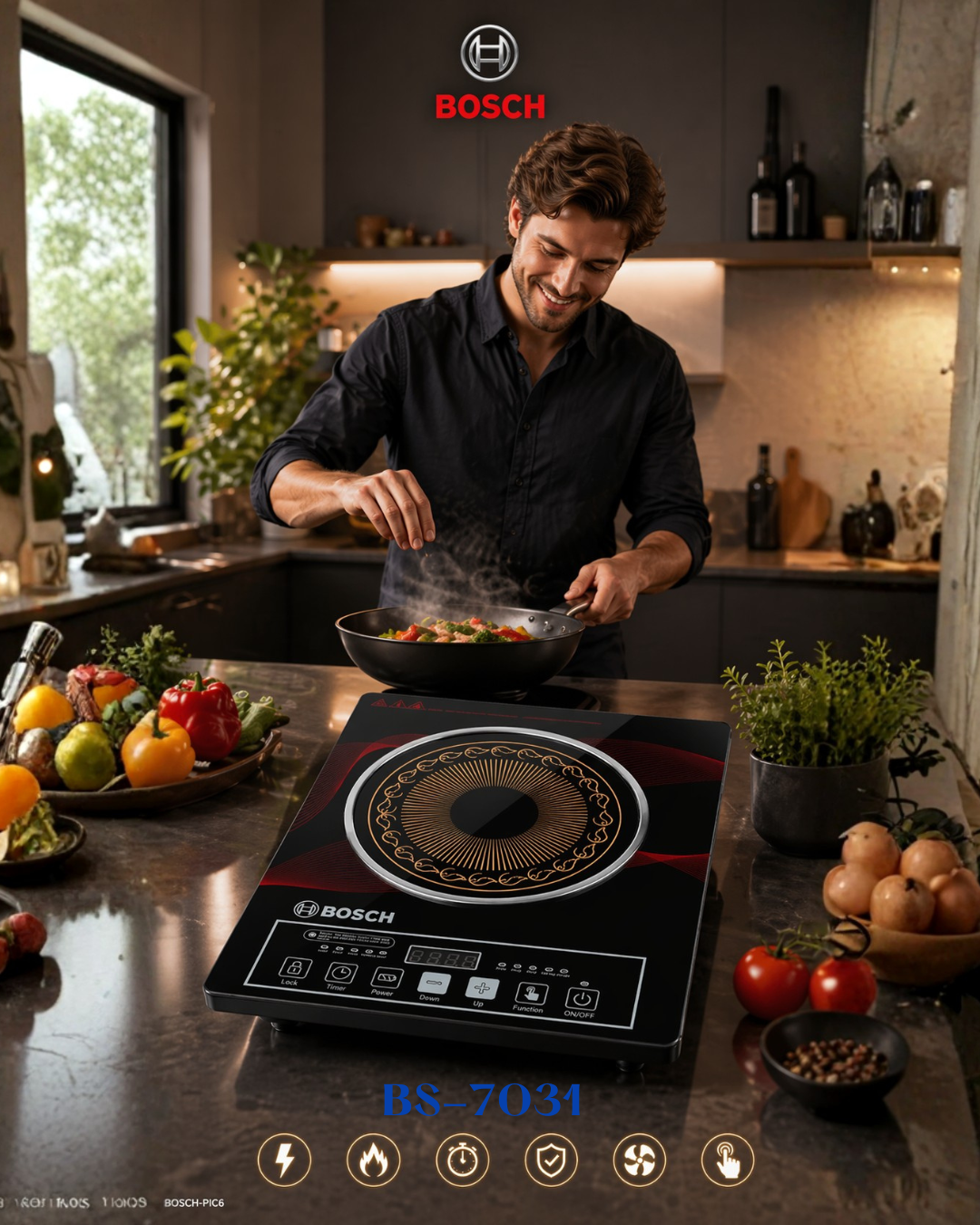 BOSCH  HALOGEN INFRARED ELECTRIC COOKER 3500W