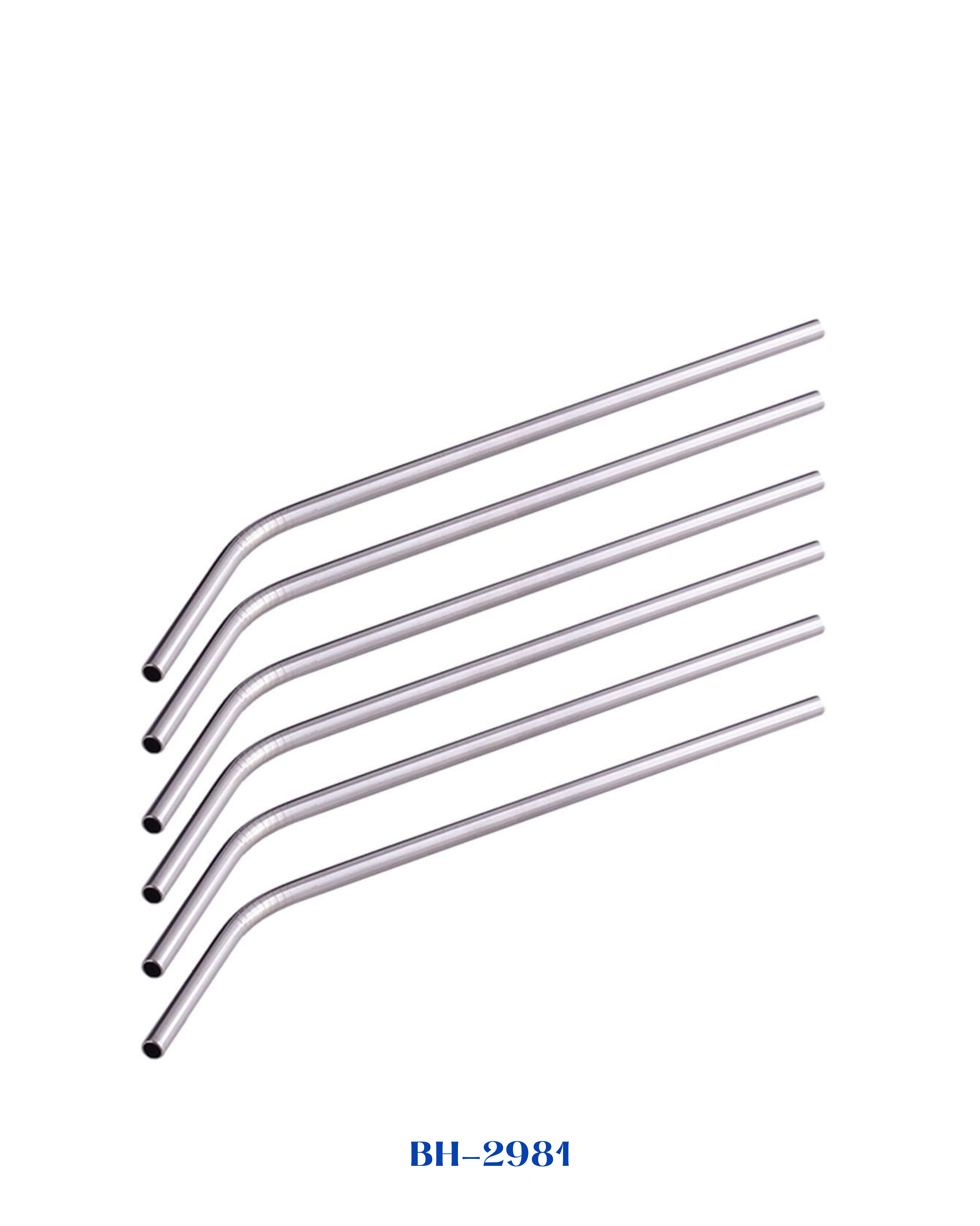 BERLINGER HAUS SET OF 6 BENT STAINLESS STEEL STRAWS