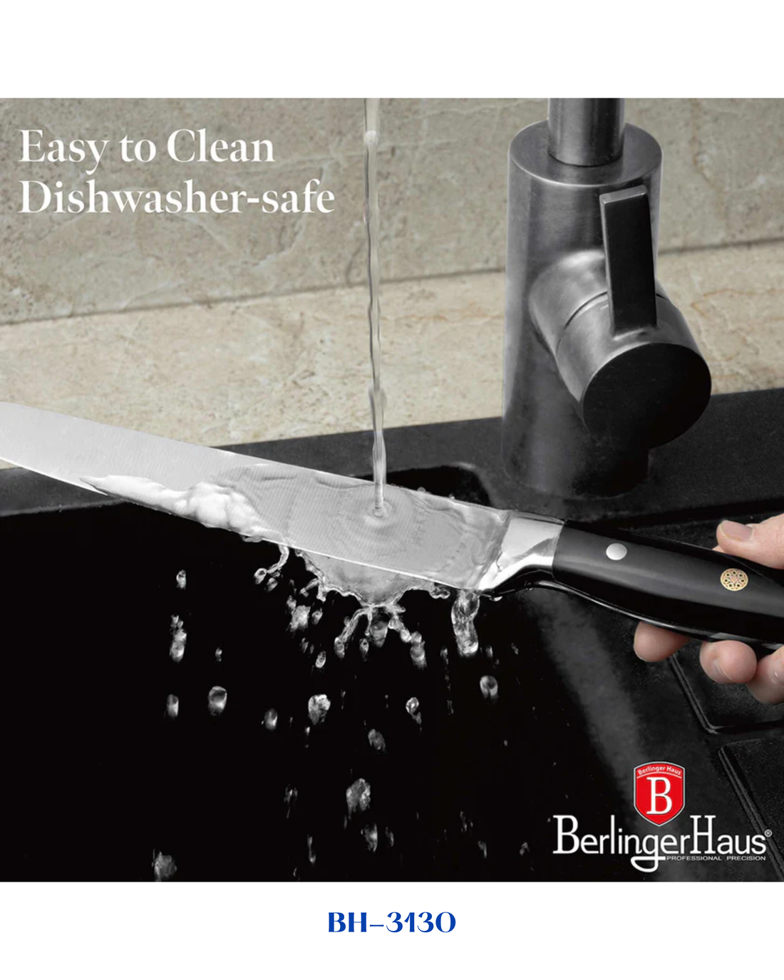 BERLINGER HAUS SLICING KNIFE 20CM – MATTE BLACK COLLECTION