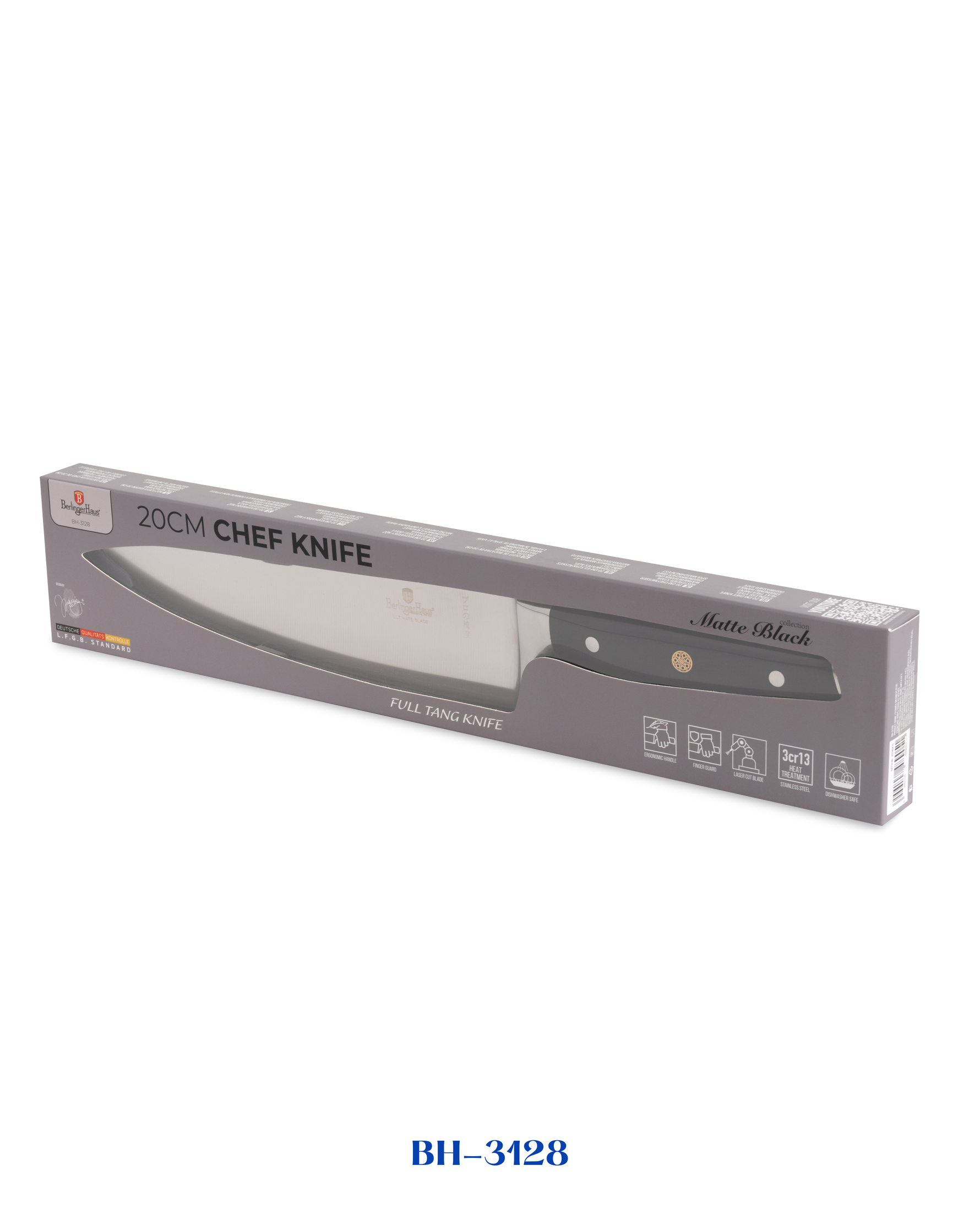 BERLINGER HAUS STAINLESS STEEL CHEF KNIFE 20 CM MATTE BLACK COLLECTION