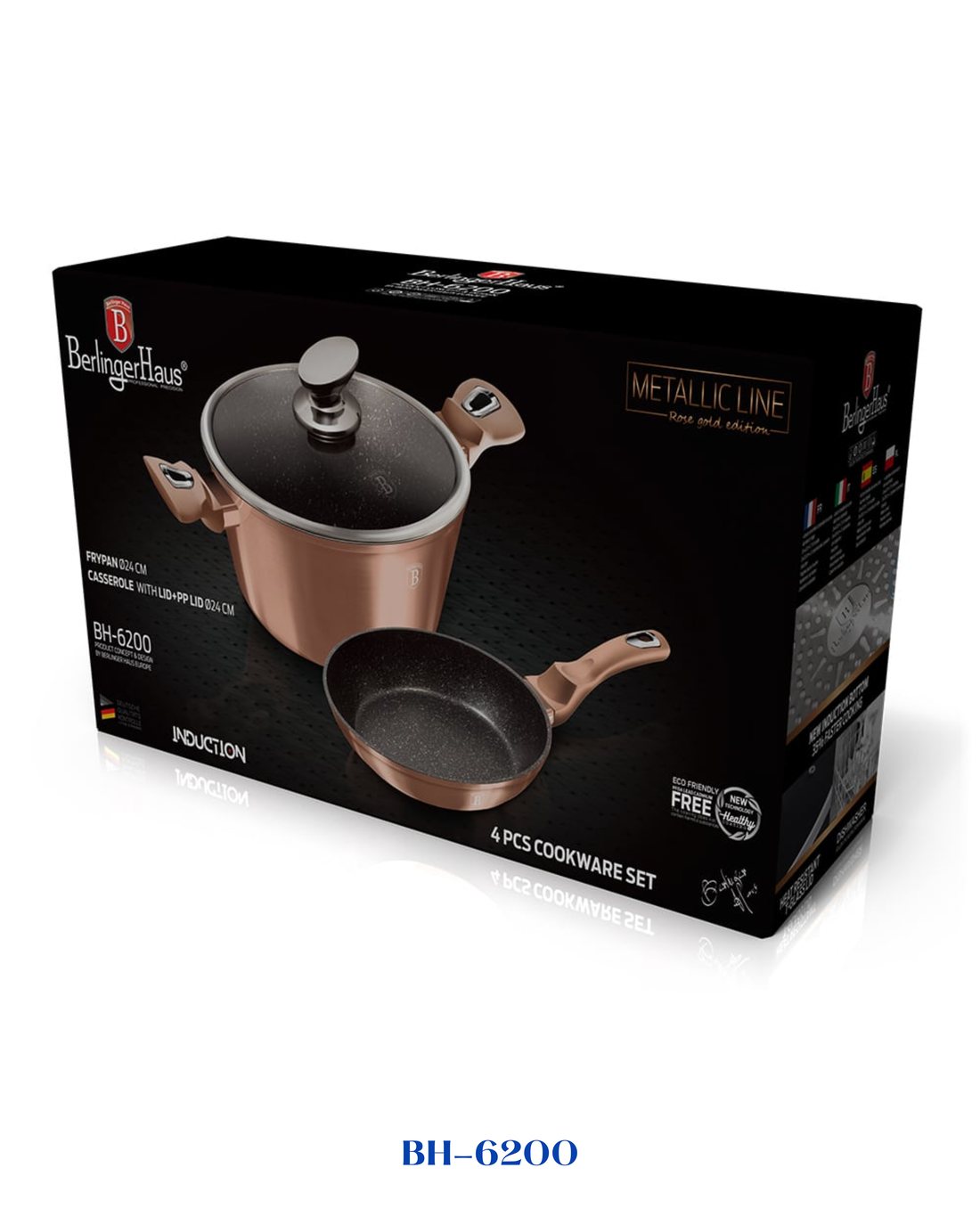 BERLINGER HAUS 4-PIECE COOKWARE SET ROSE GOLD
