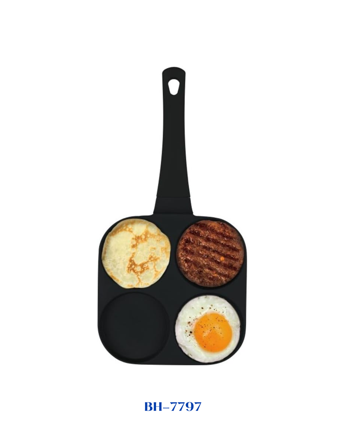 BERLINGER HAUS 4-HOLE HAMBURGER PAN 20 CM MATT BLACK