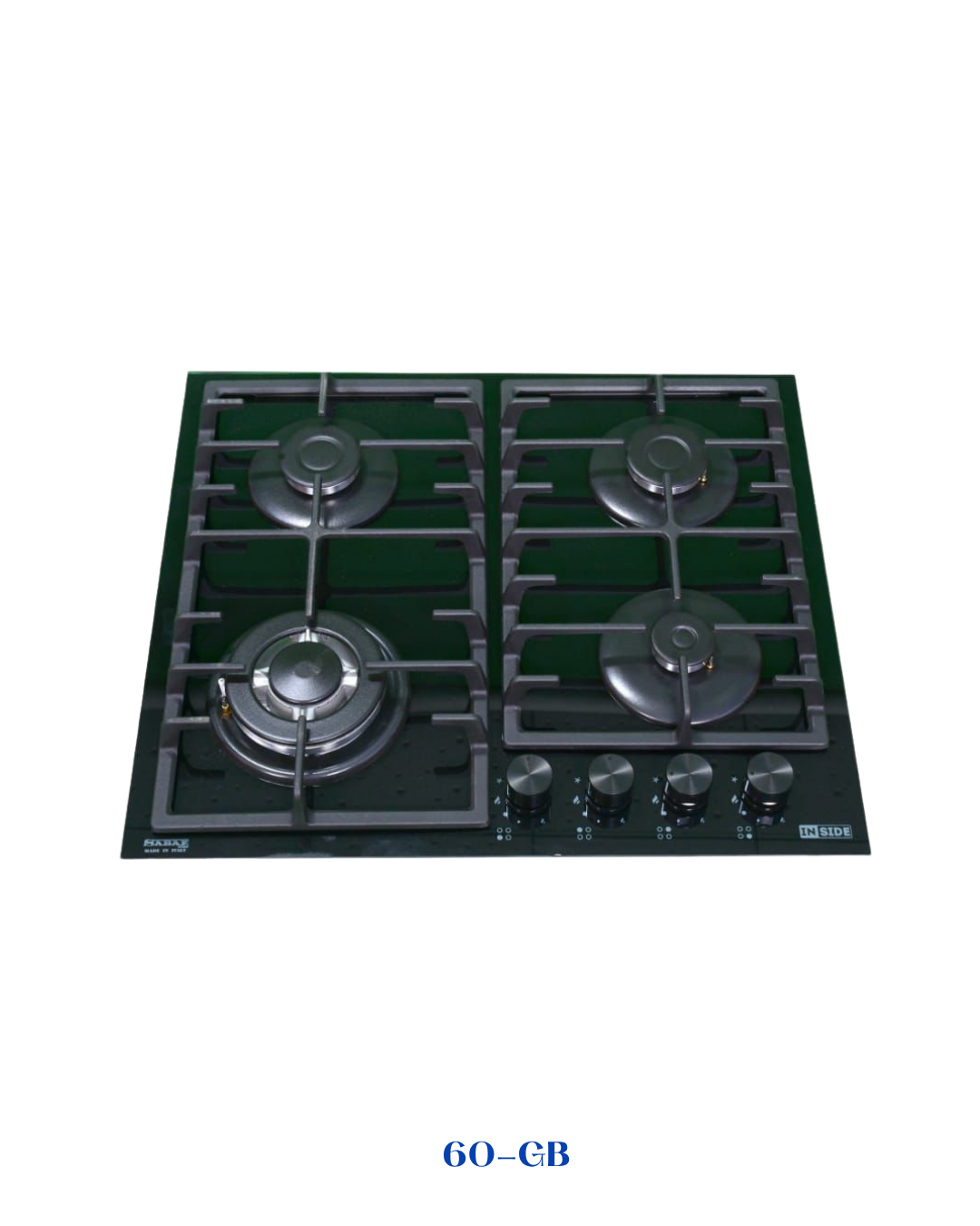 INSIDE BUILT-IN GAS HOB 4 BURNERS 60×60 CM GLASS
