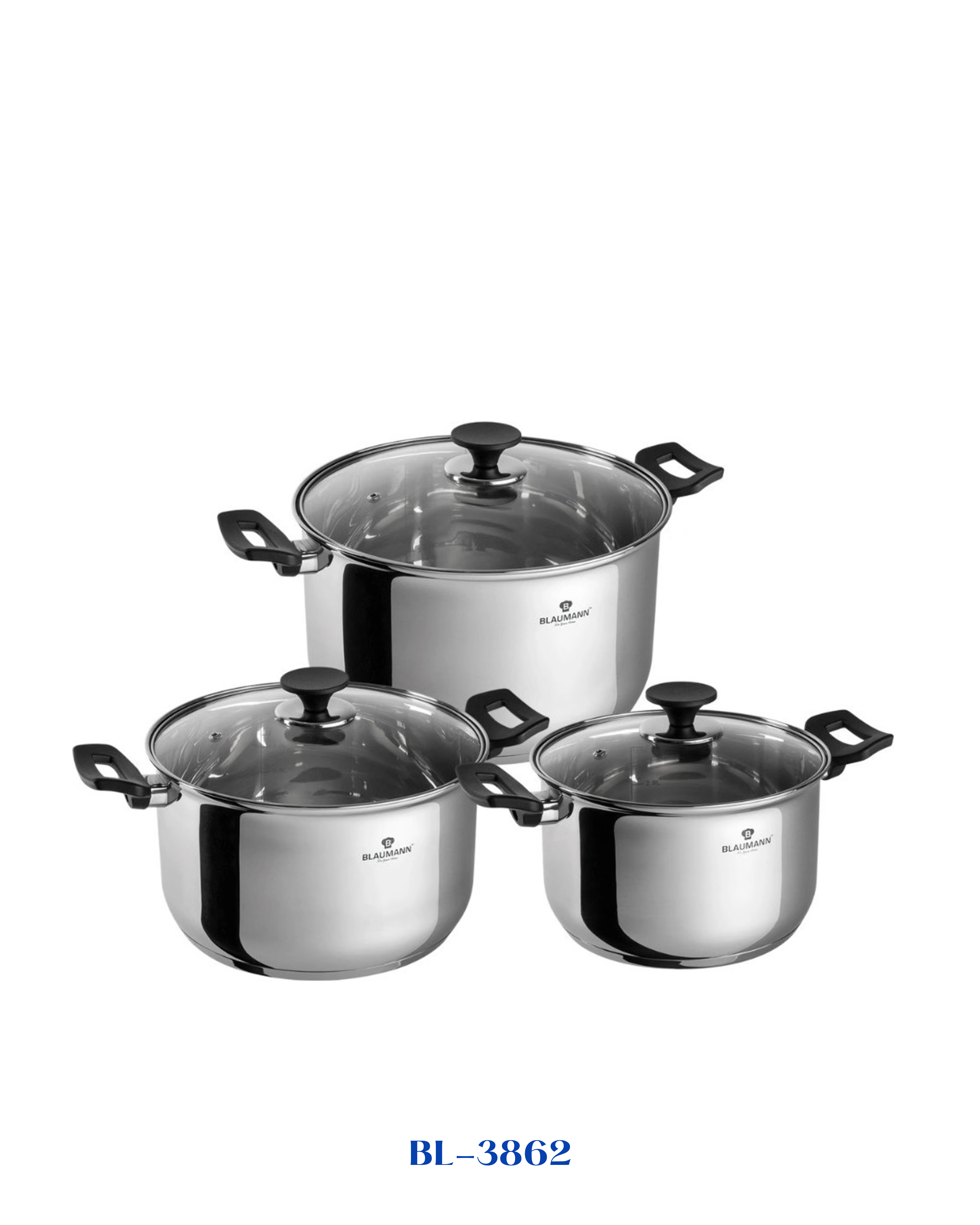 BLAUMANN GOURMET LINE POTS SET MADE OF STAINLESS STEEL 6 PIECES