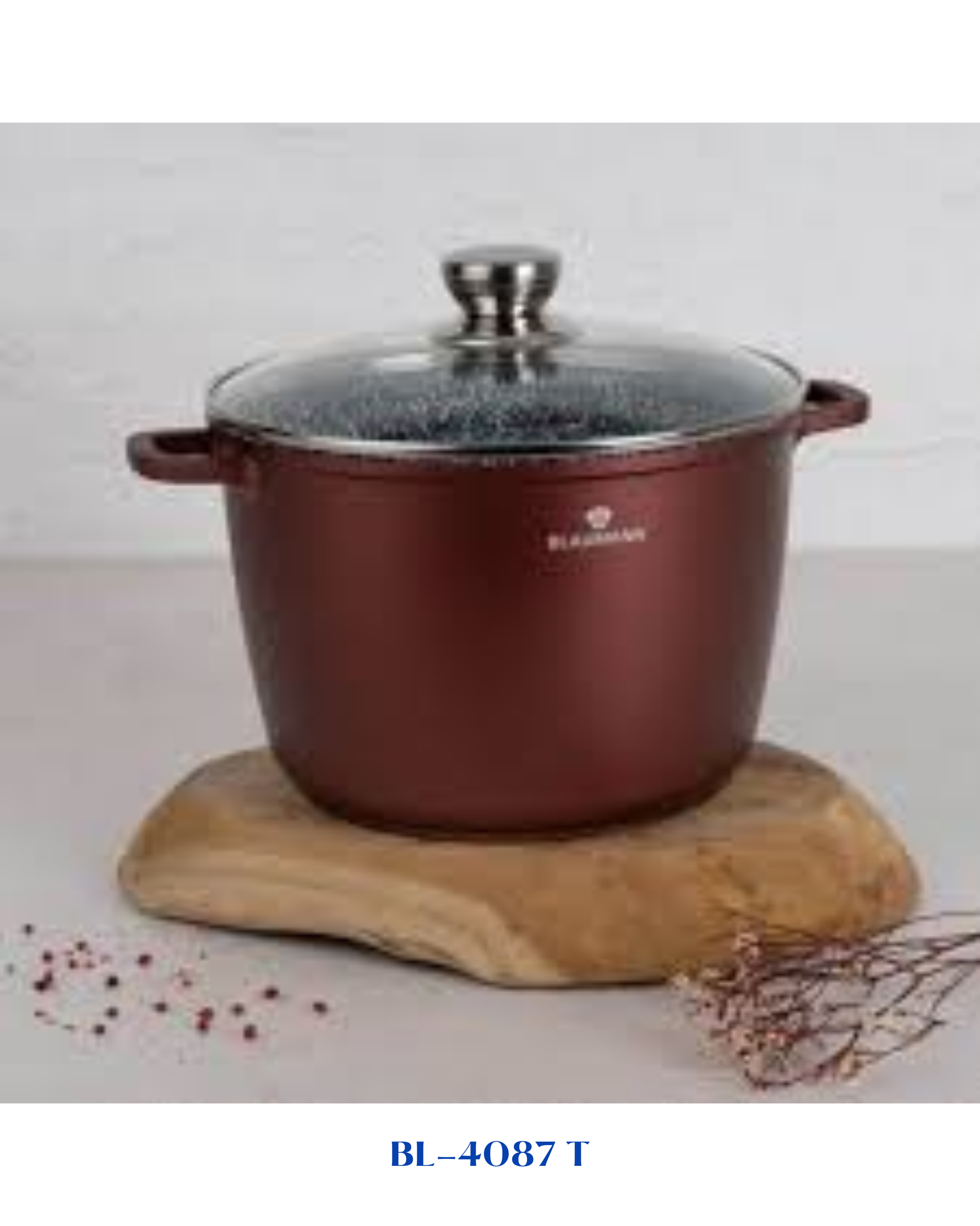BLAUMANN CERA STONE STOCK POT WITH LID 24CM 6.2L