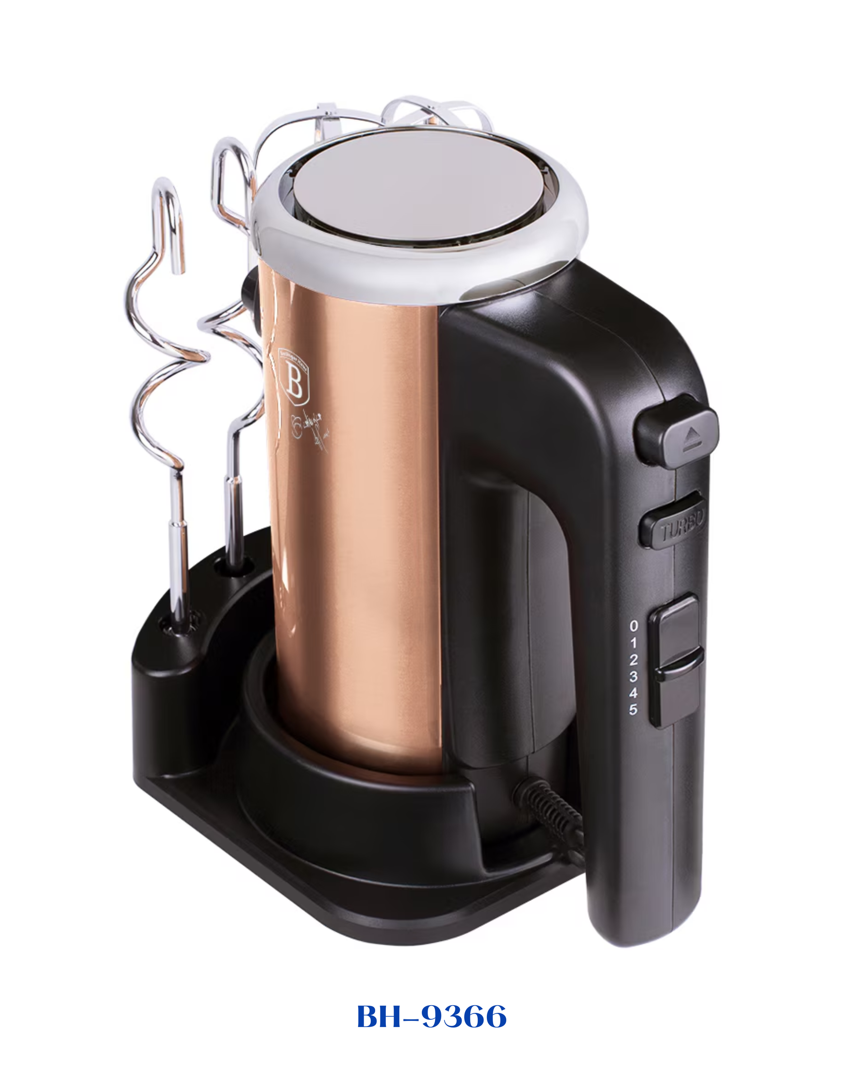 BERLINGER HAUS ROSE GOLD HAND MIXER WITH STAND 300W