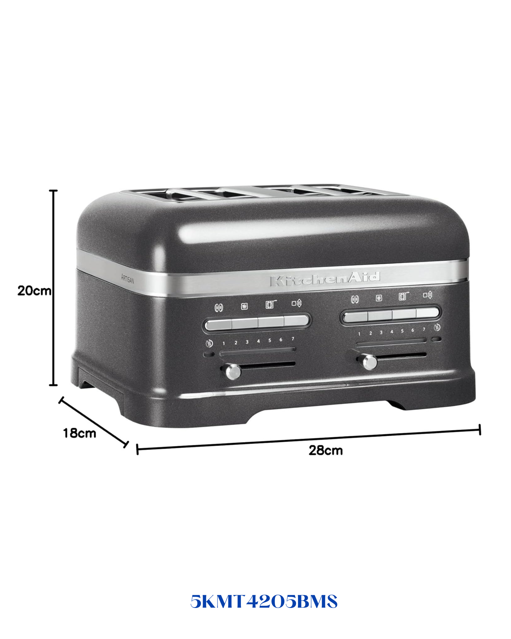 KITCHENAID ARTISAN 4-SLICE TOASTER 2500W MEDALLION SILVER